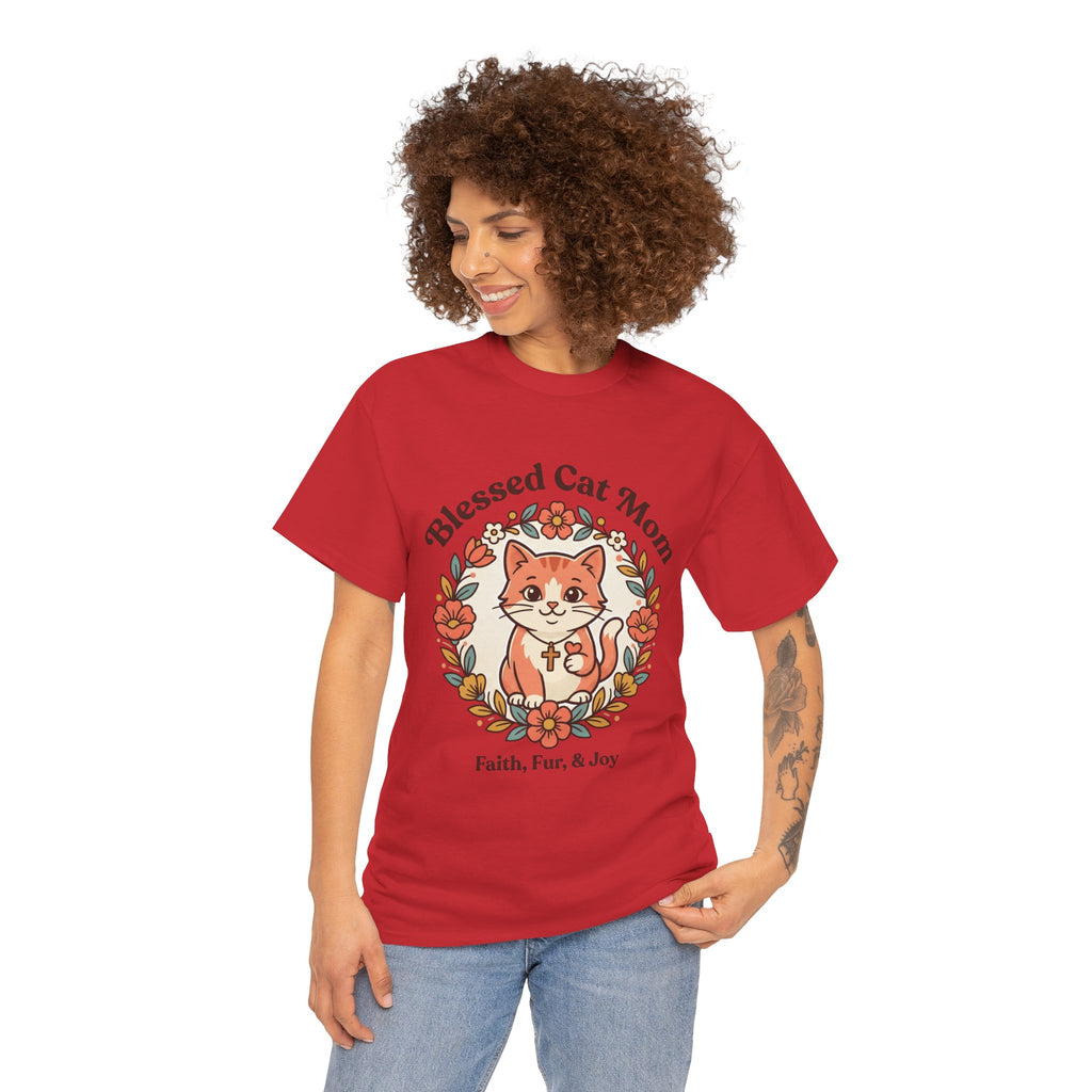 Blessed Cat Mom T-Shirt – Faith, Fur & Joy Floral Cat Mom Tee