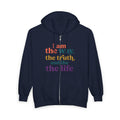 Zip Hoodie — “The way, truth and Life” Inspirational Graphic Zip-Up