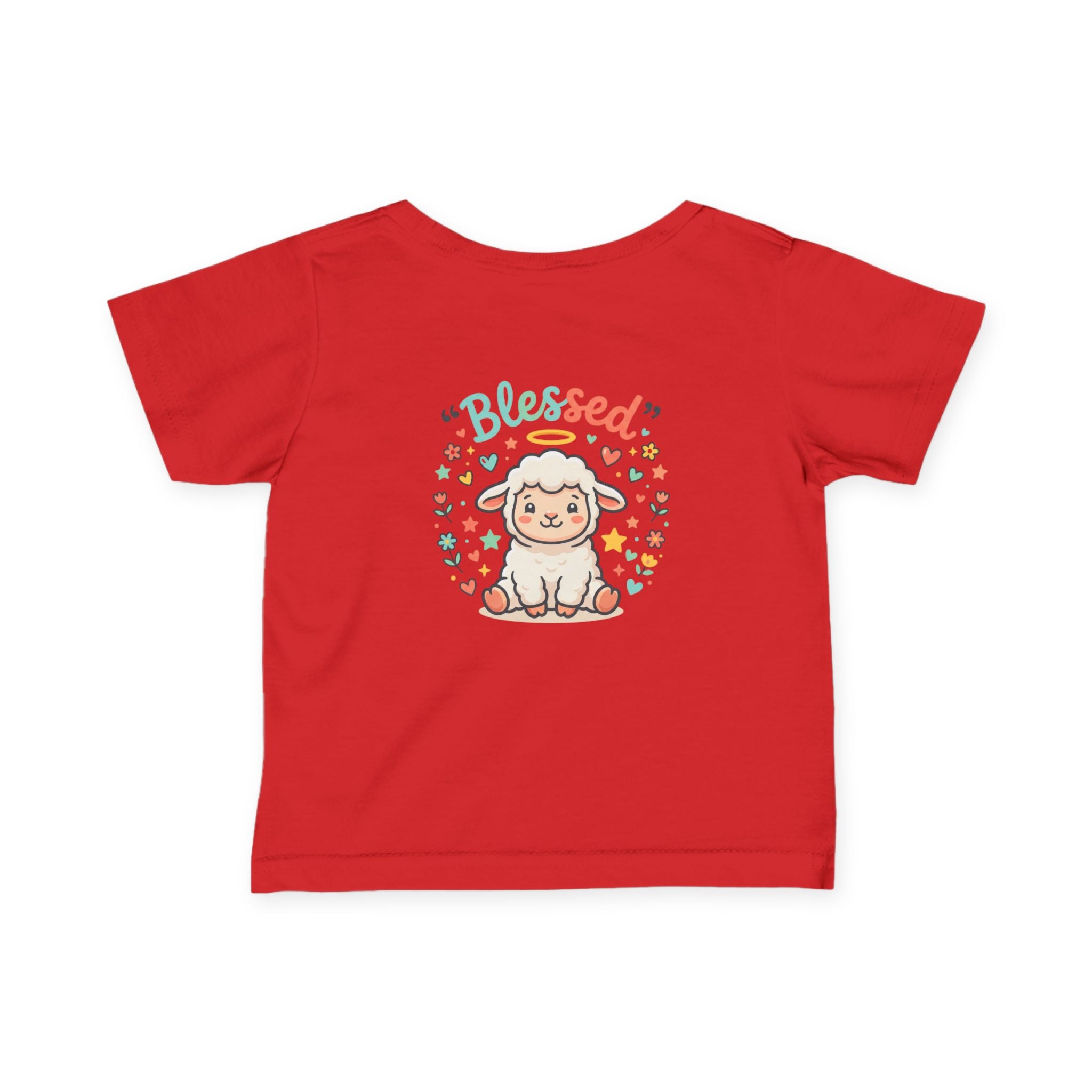 Infant Tee - 'Blessed' Cute Lamb Baby Shirt (Newborn Baptism, Christening Gift)