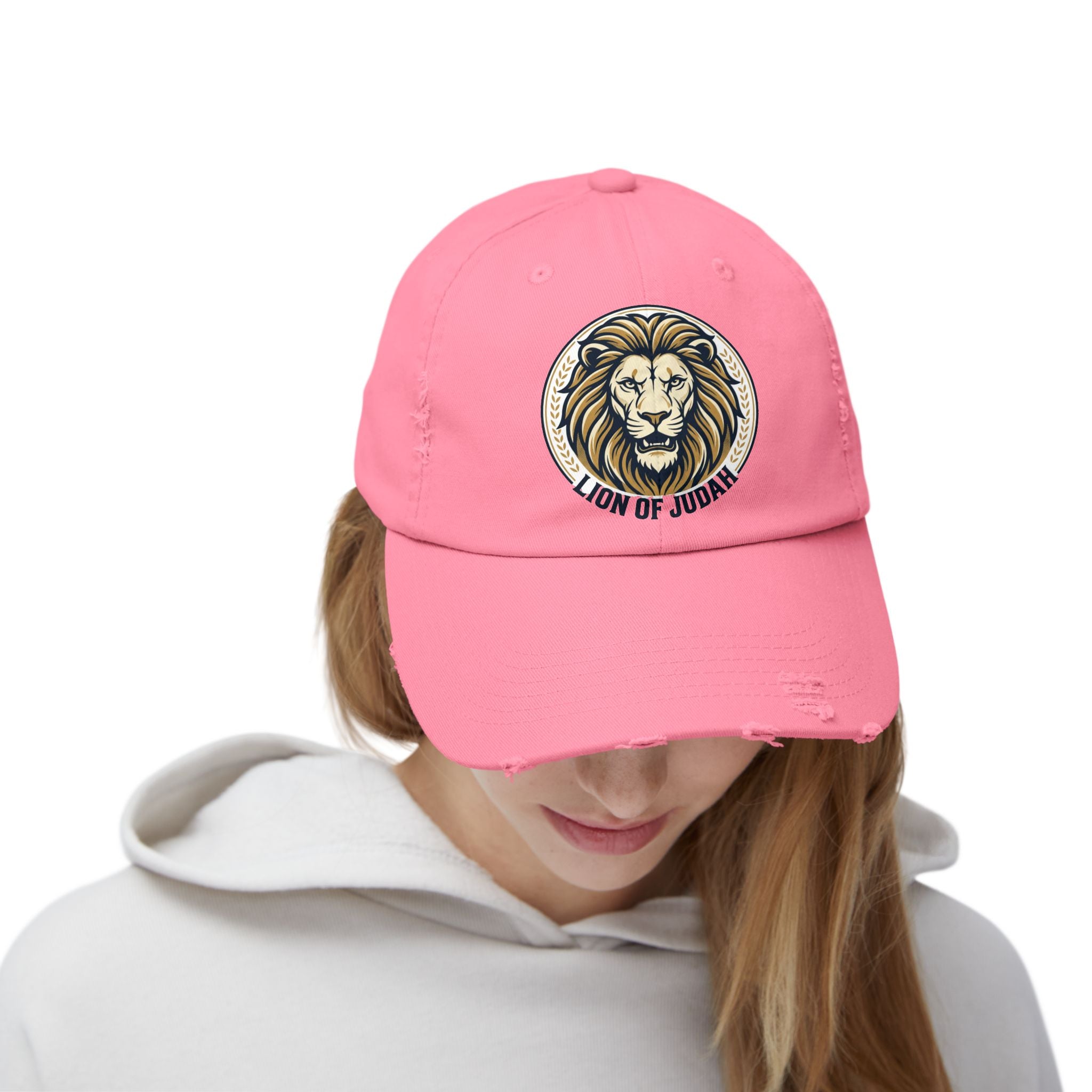 Lion of Judah Distressed Baseball Cap — Vintage Christian Hat