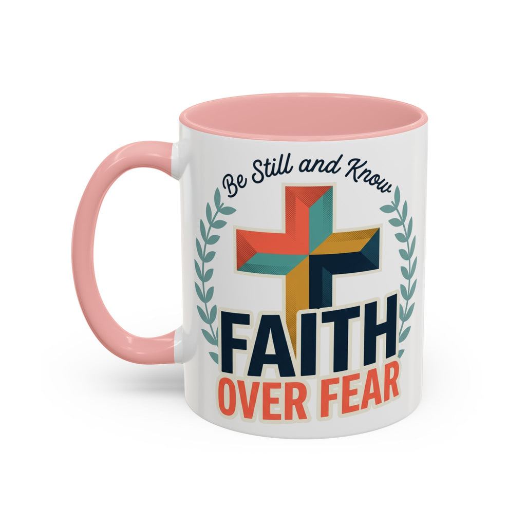Faith Over Fear Accent Coffee Mug – Christian Inspirational 11/15oz