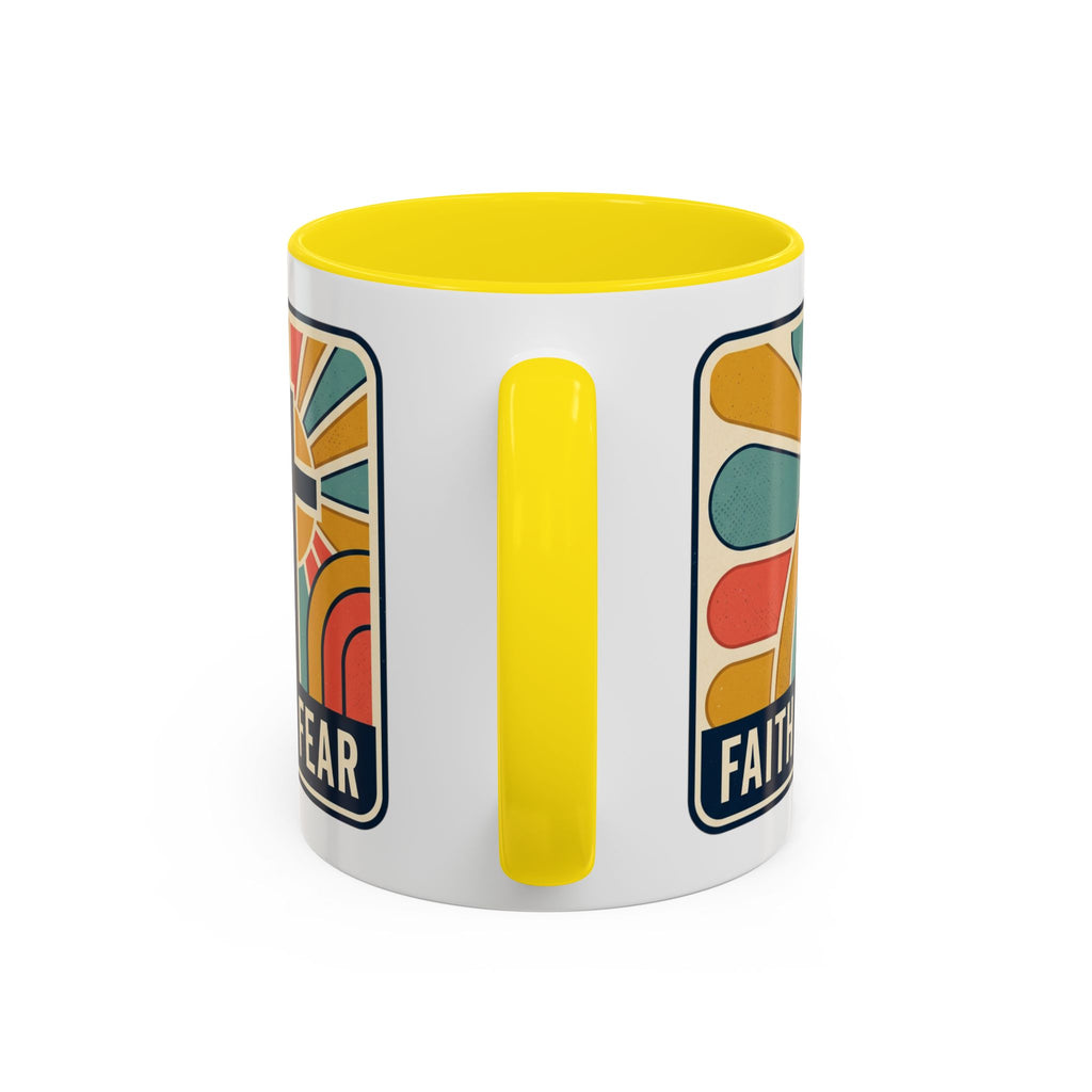 Faith over fear Retro Script Mug | Accent Coffee Mug