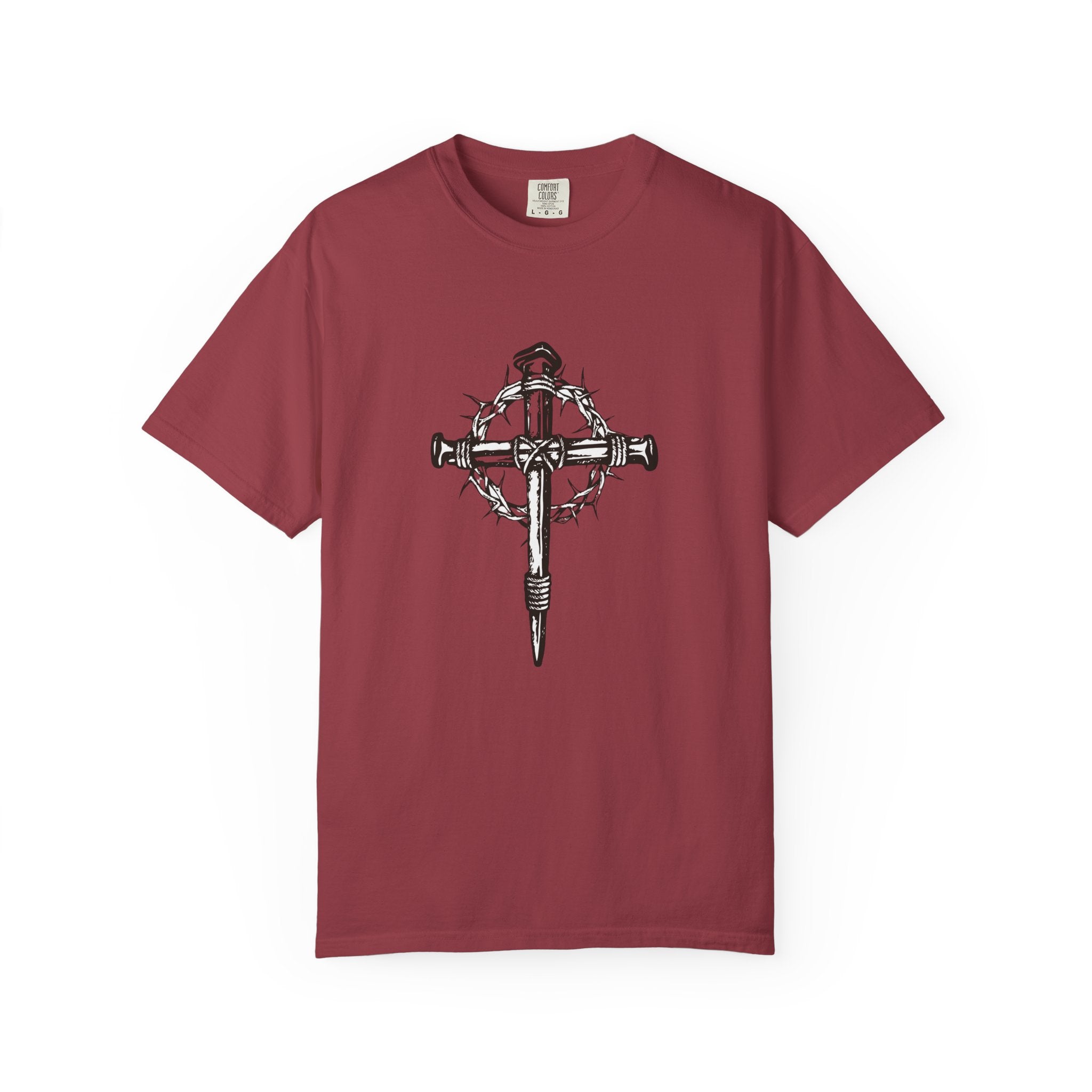 Nail Cross with Crown of Thorns T-shirt | Religious Gothic Faith Design