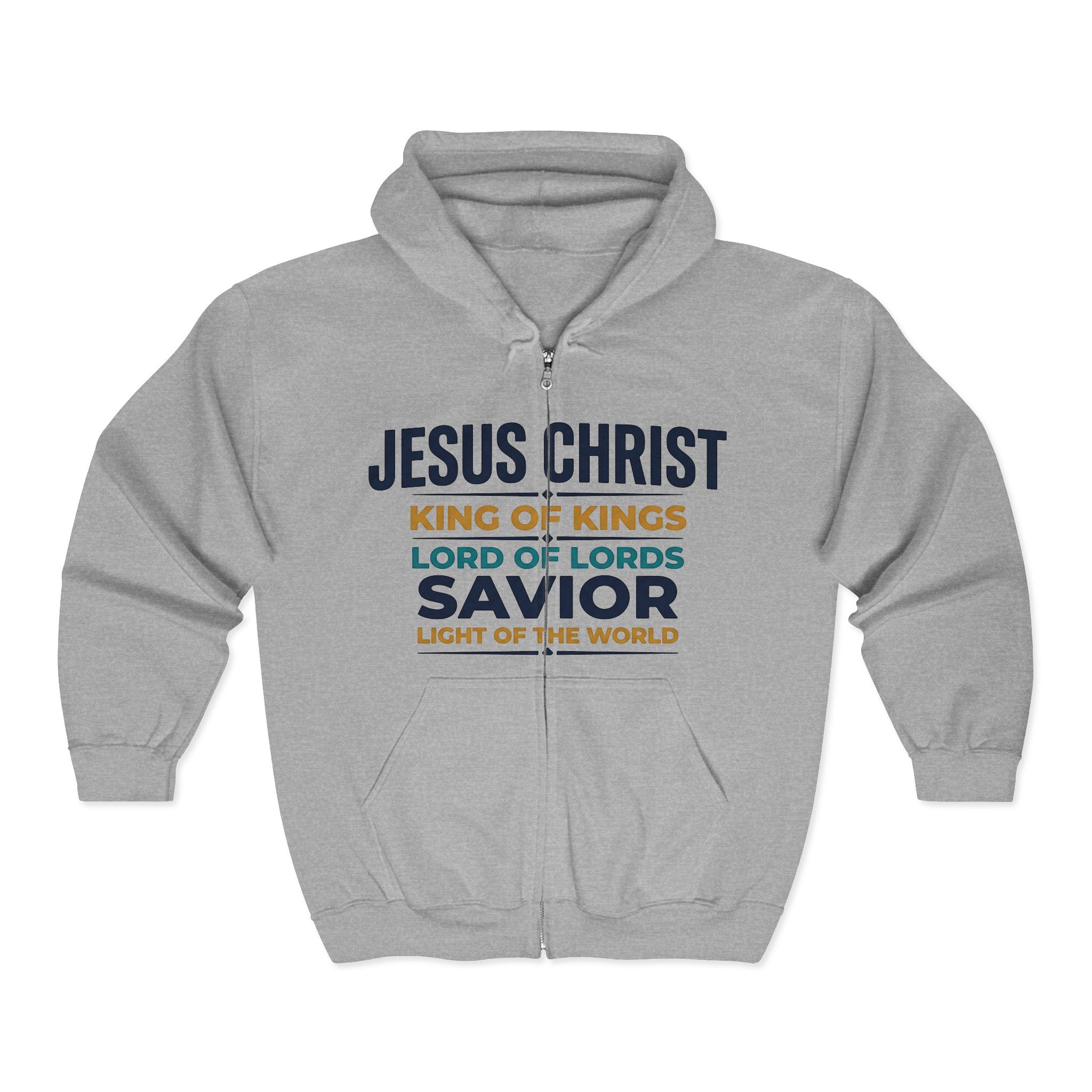 King of Kings Hoodie — Religious Faith Unisex Zip-Up Sweatshirt