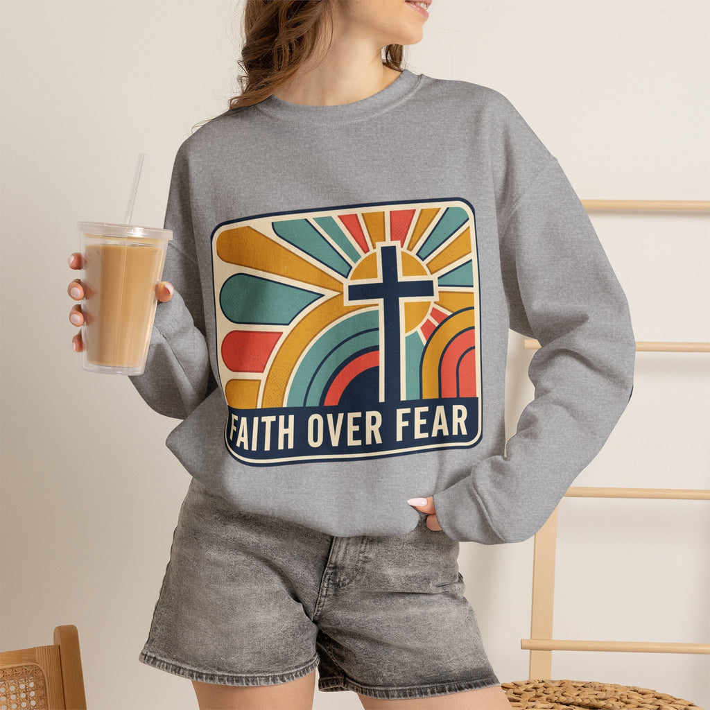 Faith Over Fear Christian Heavy Blend™ Crewneck Sweatshirt