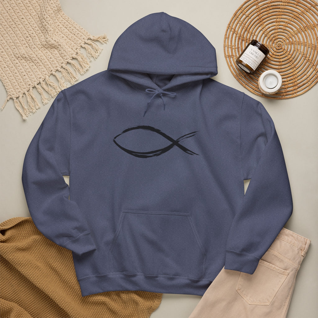 Christian Fish Symbal Heavy Blend™ Hooded Sweatshirt