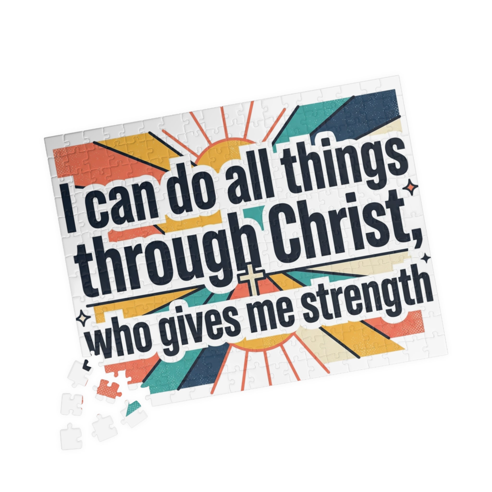 Christian Inspirational Puzzle - "I Can Do All Things Through Christ" Motivational Jigsaw