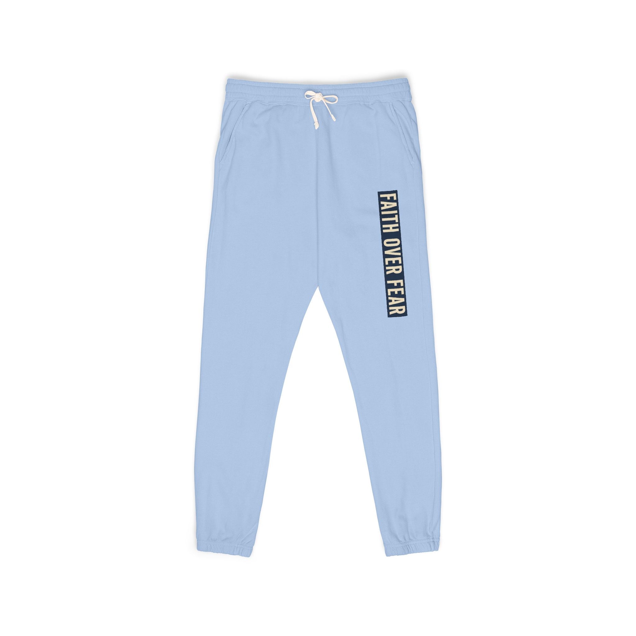 Distressed Faith over Fear Sweatpants | Garment-Dyed Fleece Joggers