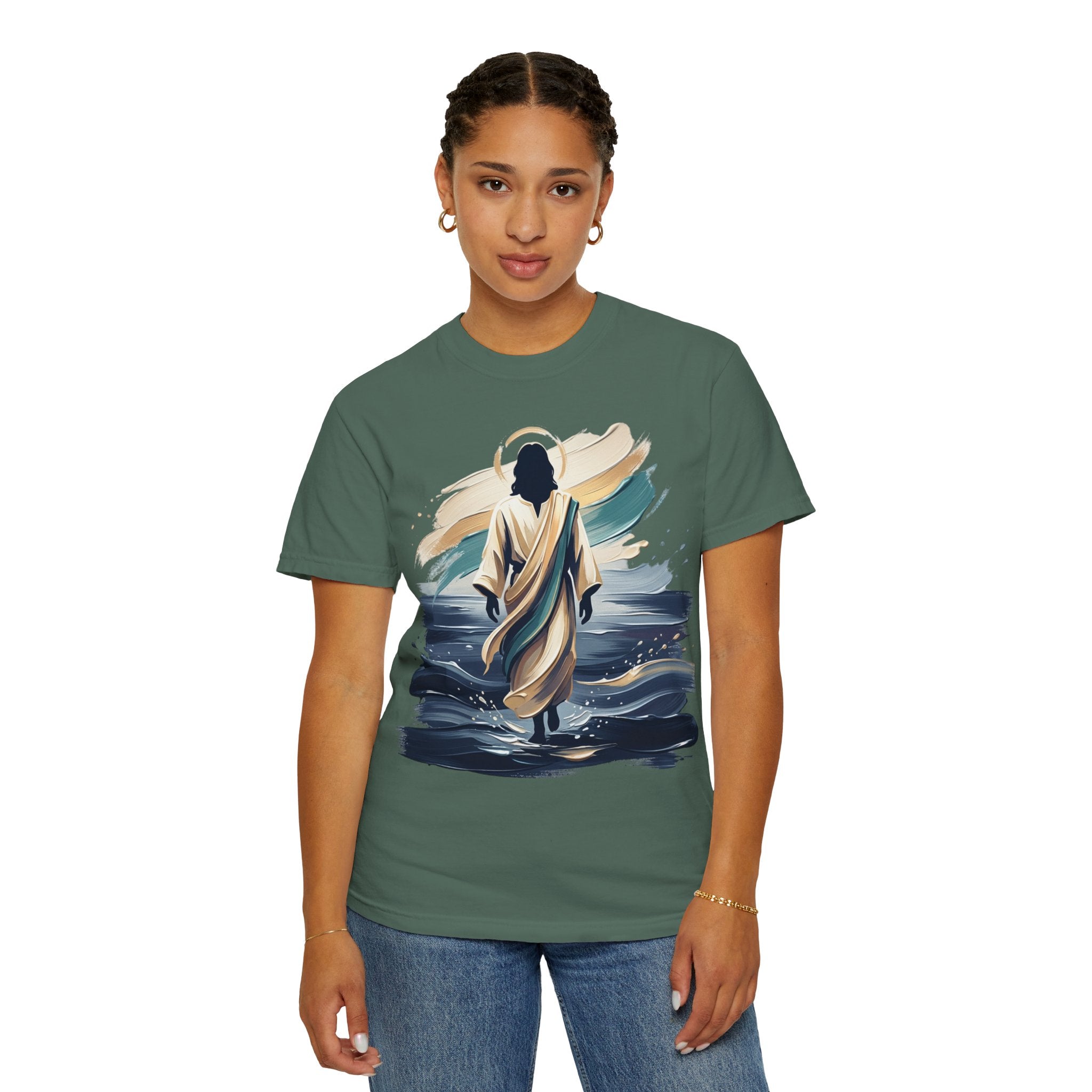 Jesus Walking on Water T-Shirt — Inspirational Christian Faith Tee