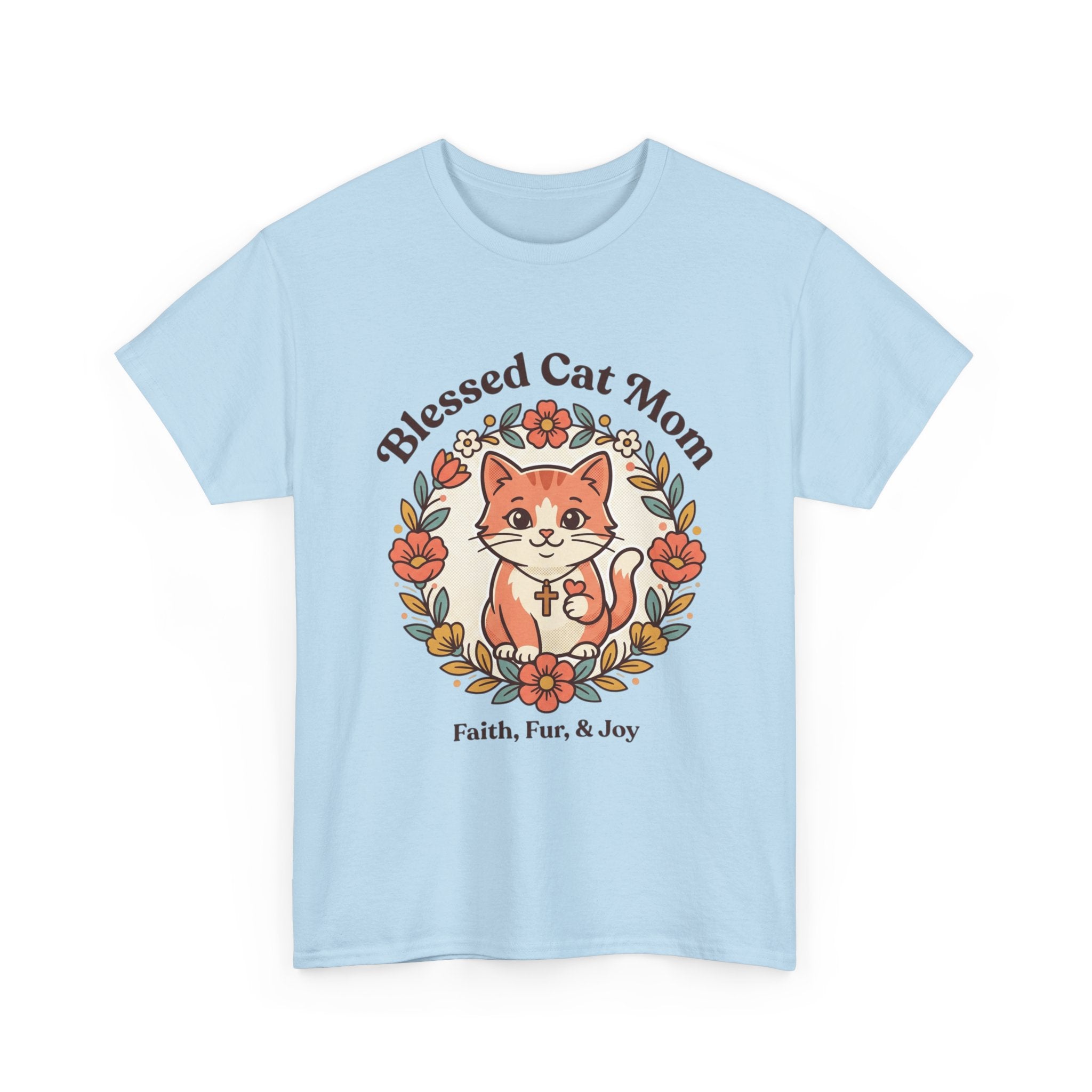 Blessed Cat Mom T-Shirt – Faith, Fur & Joy Floral Cat Mom Tee