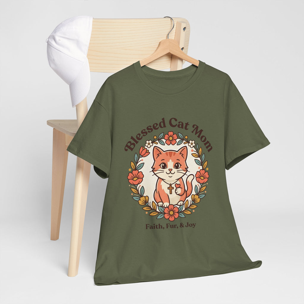 Blessed Cat Mom T-Shirt – Faith, Fur & Joy Floral Cat Mom Tee