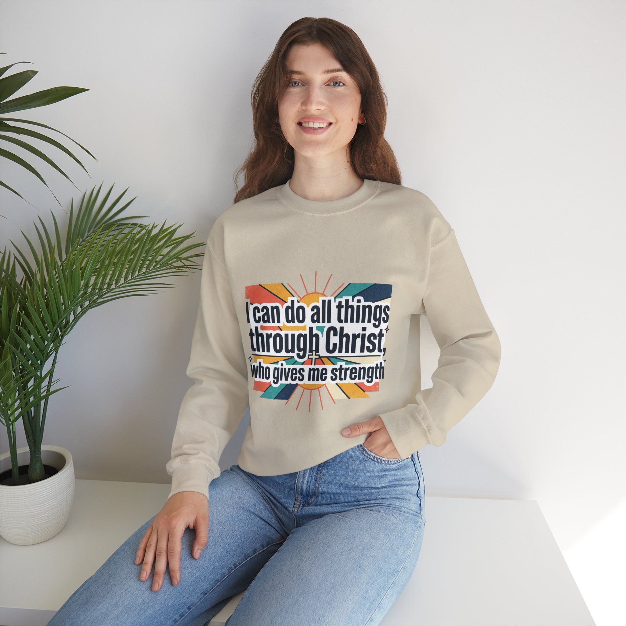 All things through Christ Christian Heavy Blend™ Crewneck Sweatshirt