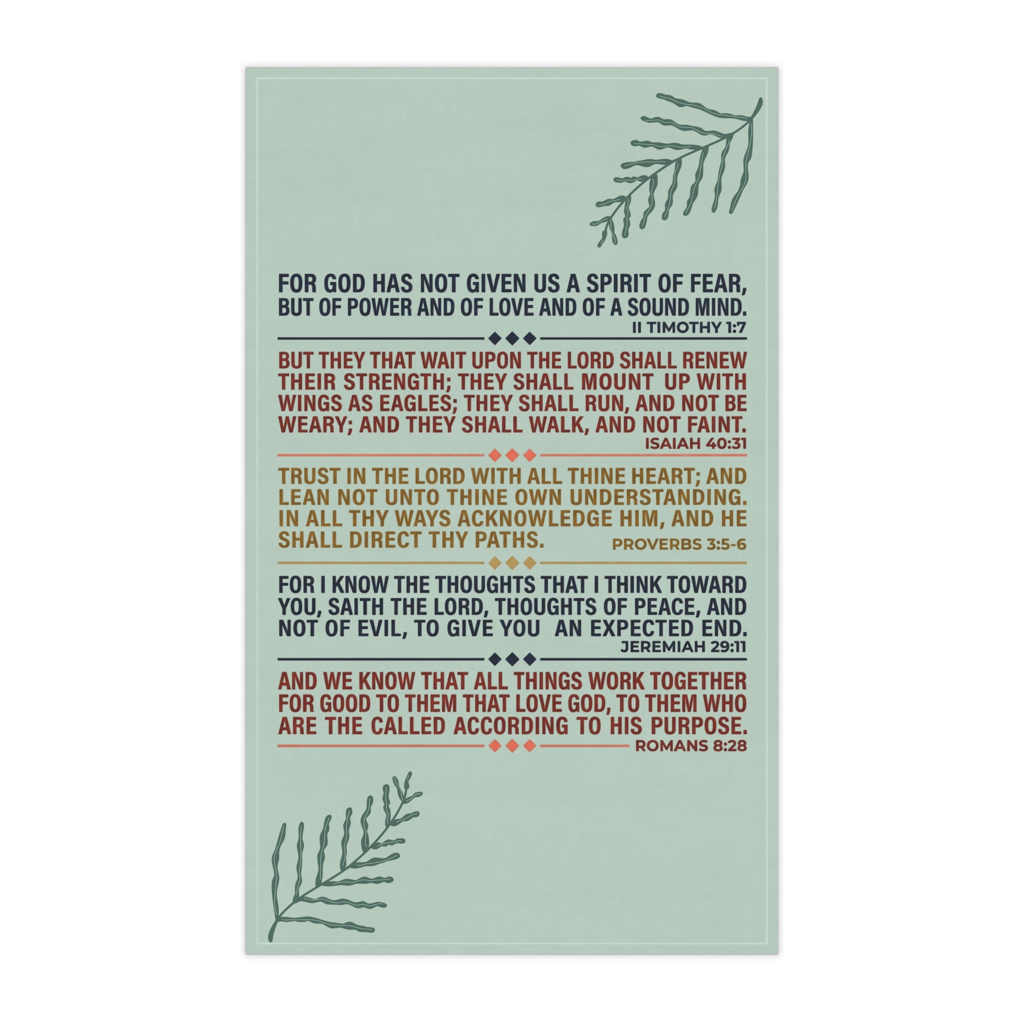 Bible Verse Typography Tea Towel | Christian Scripture Kitchen Towel
