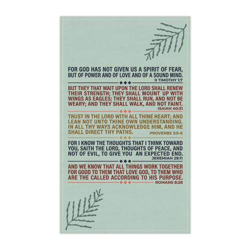Bible Verse Typography Tea Towel | Christian Scripture Kitchen Towel