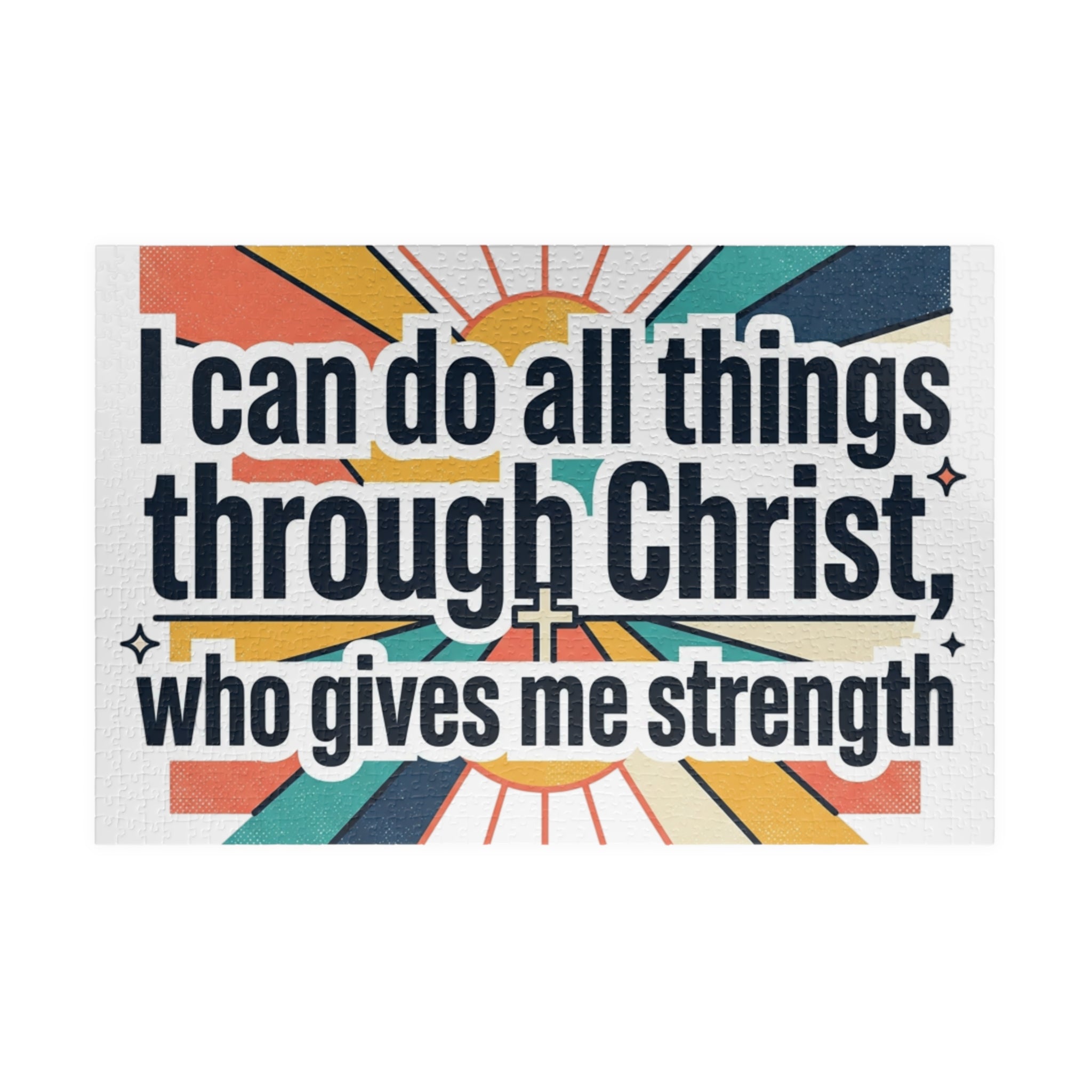 Christian Inspirational Puzzle - "I Can Do All Things Through Christ" Motivational Jigsaw