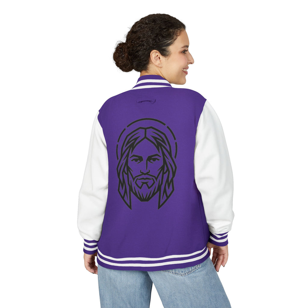 Christ Emblem Letterman Jacket | Red White Varsity