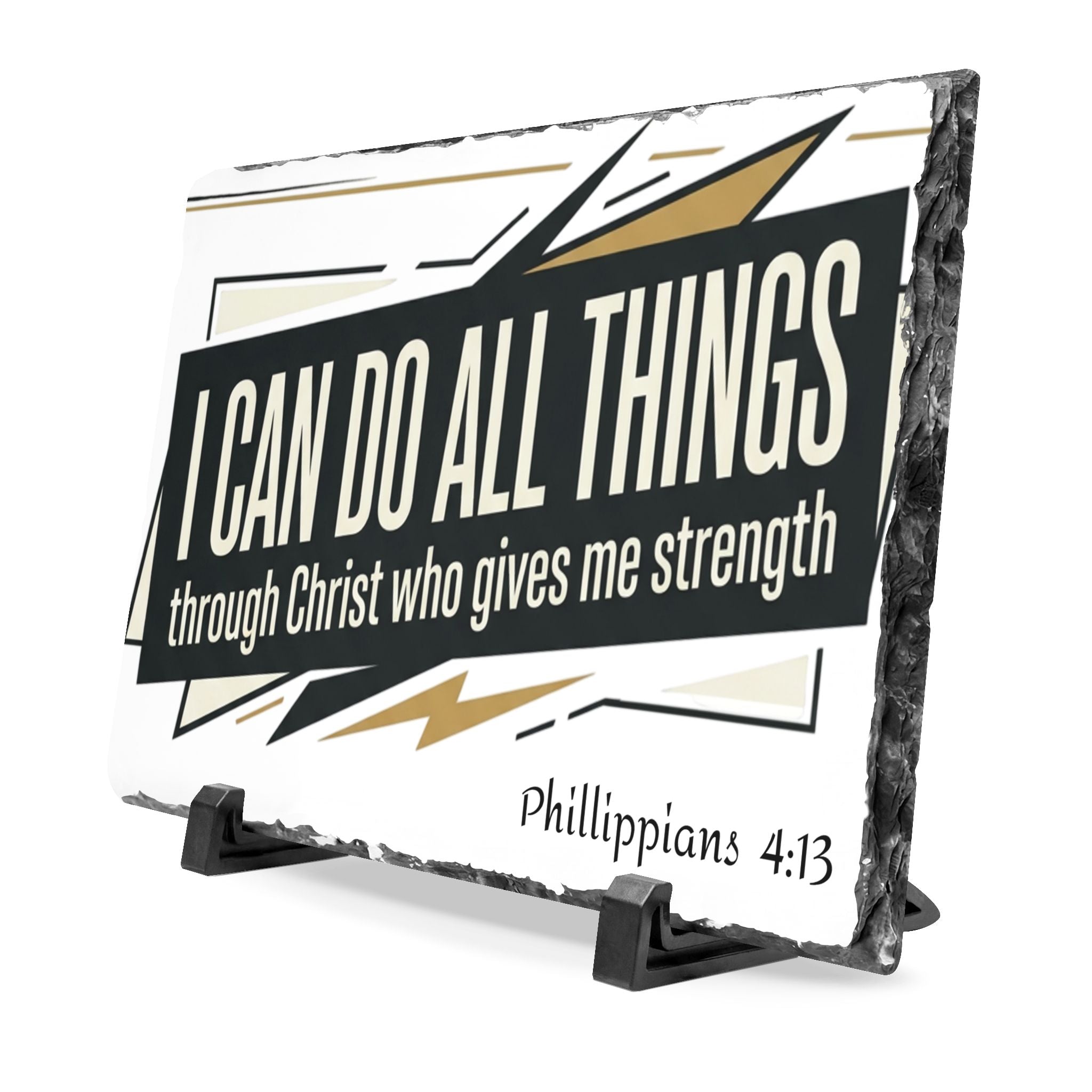 I Can Do All Things Slate Desk Plaque | Philippians Christian Scripture Decor