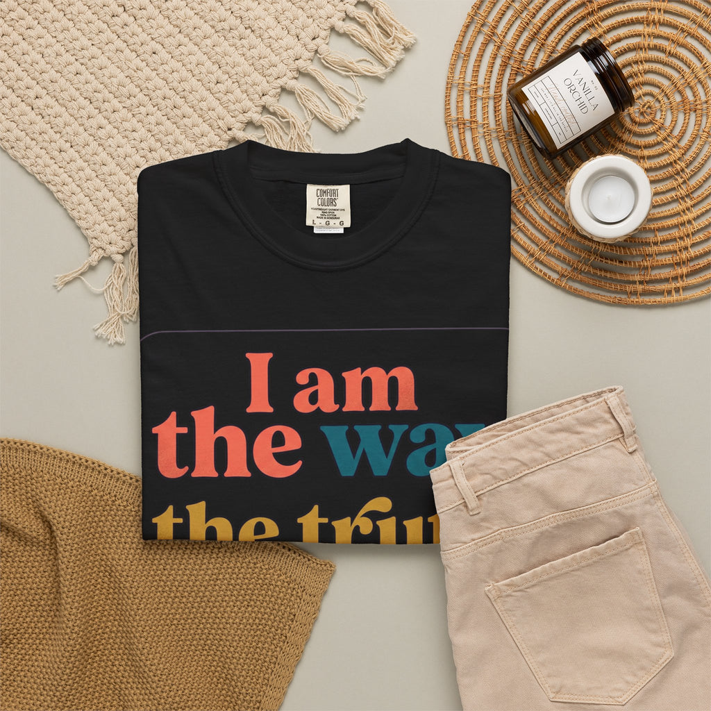 Christian T-Shirt — "I Am the Way, the Truth, and the Life" Retro Scripture Tee (John 14:6)