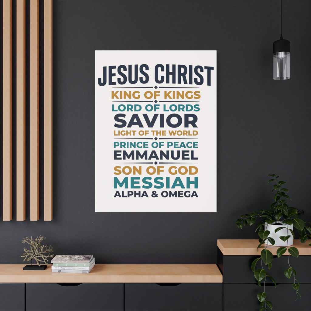 Jesus Christ Typography Wall Art Canvas | Matte Stretched Canvas
