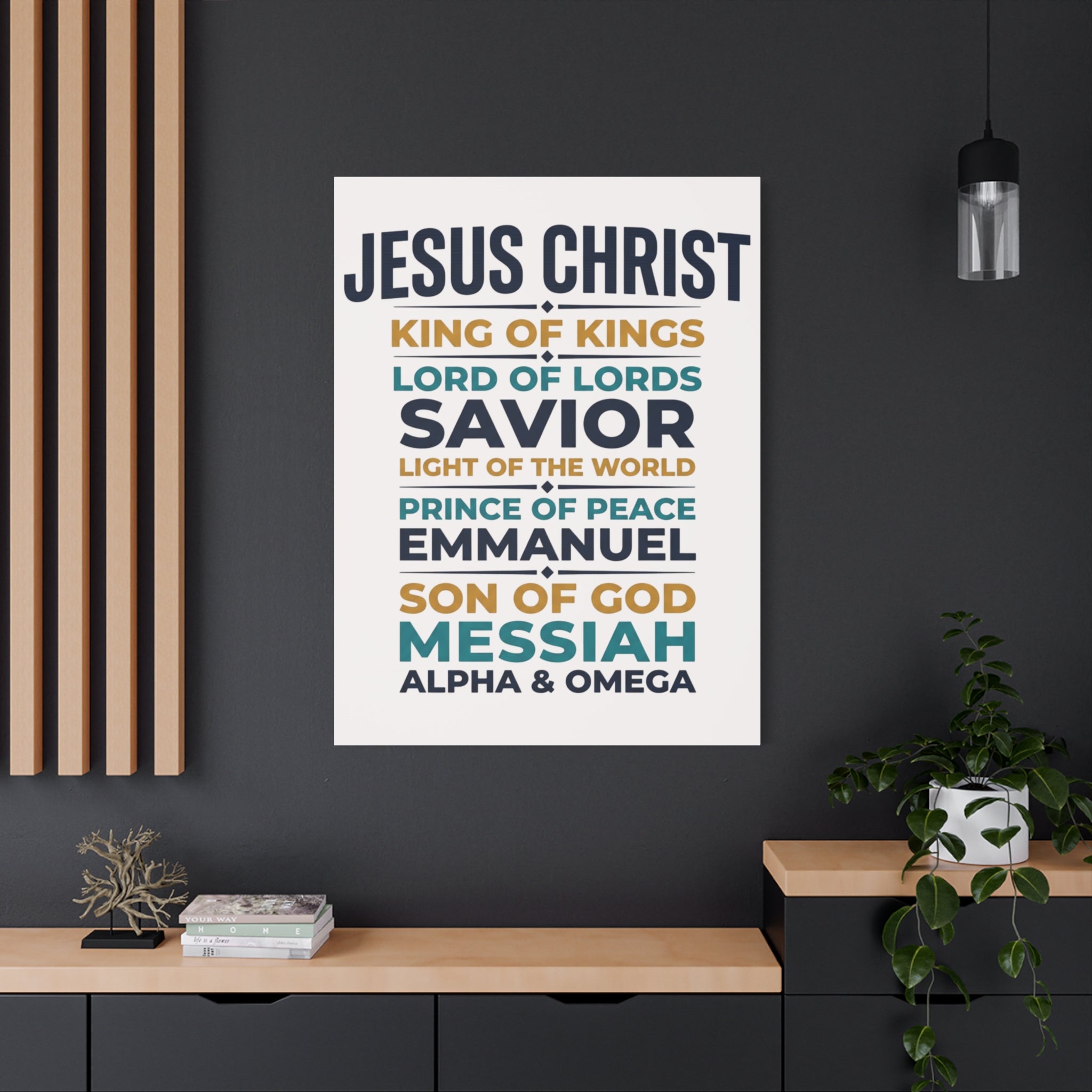 Jesus Christ Typography Wall Art Canvas | Matte Stretched Canvas