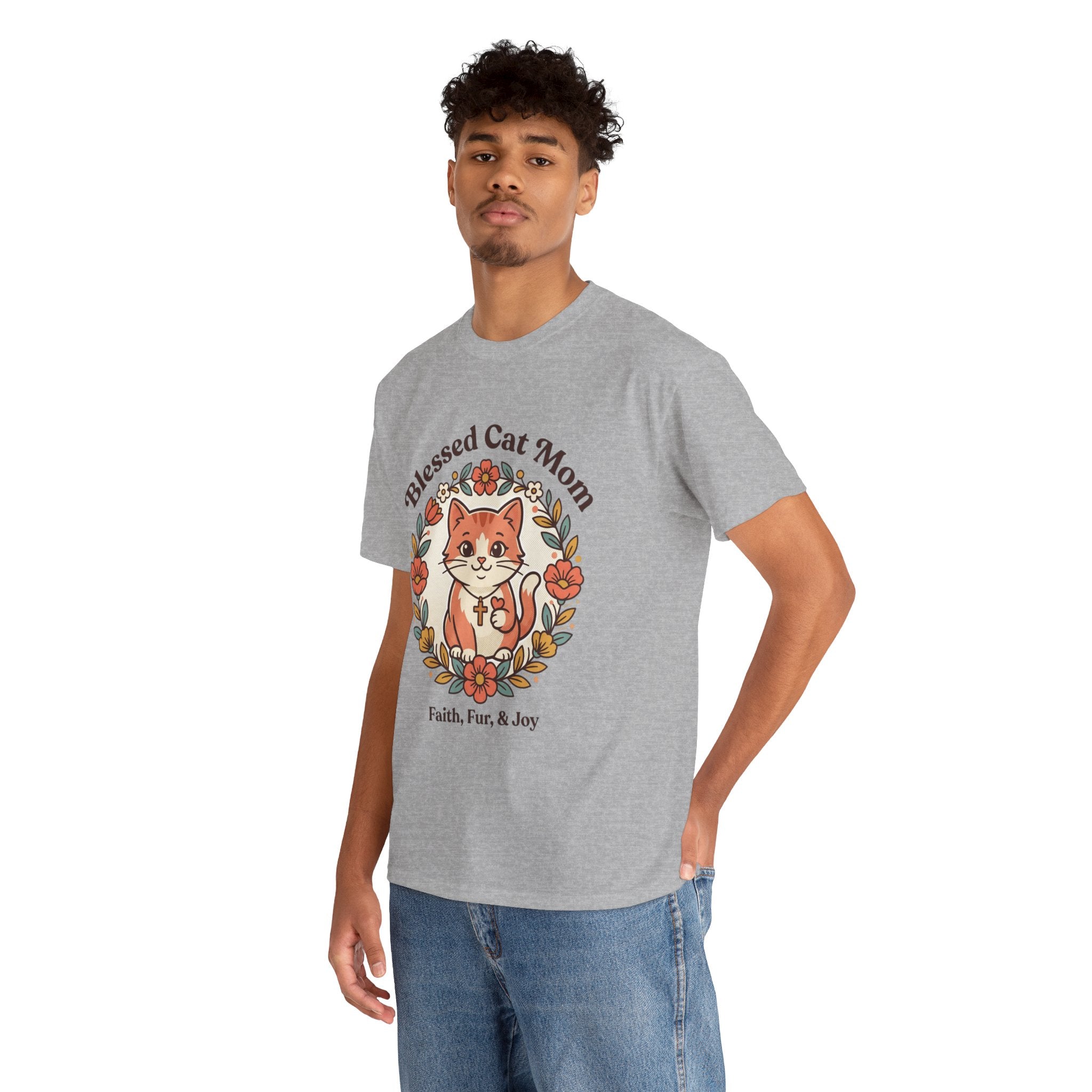 Blessed Cat Mom T-Shirt – Faith, Fur & Joy Floral Cat Mom Tee