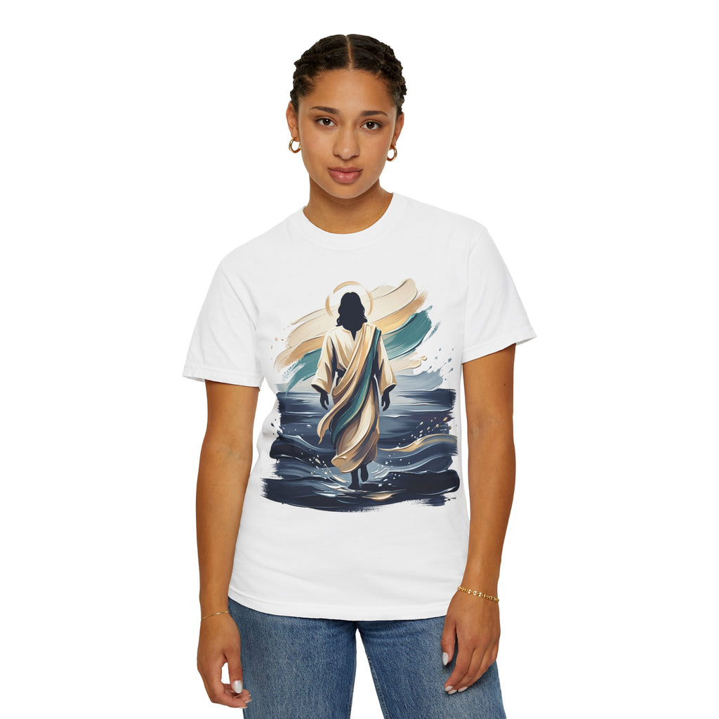 Jesus Walking on Water T-Shirt — Inspirational Christian Faith Tee