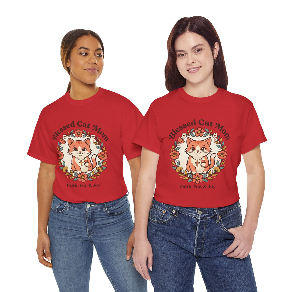 Blessed Cat Mom T-Shirt – Faith, Fur & Joy Floral Cat Mom Tee