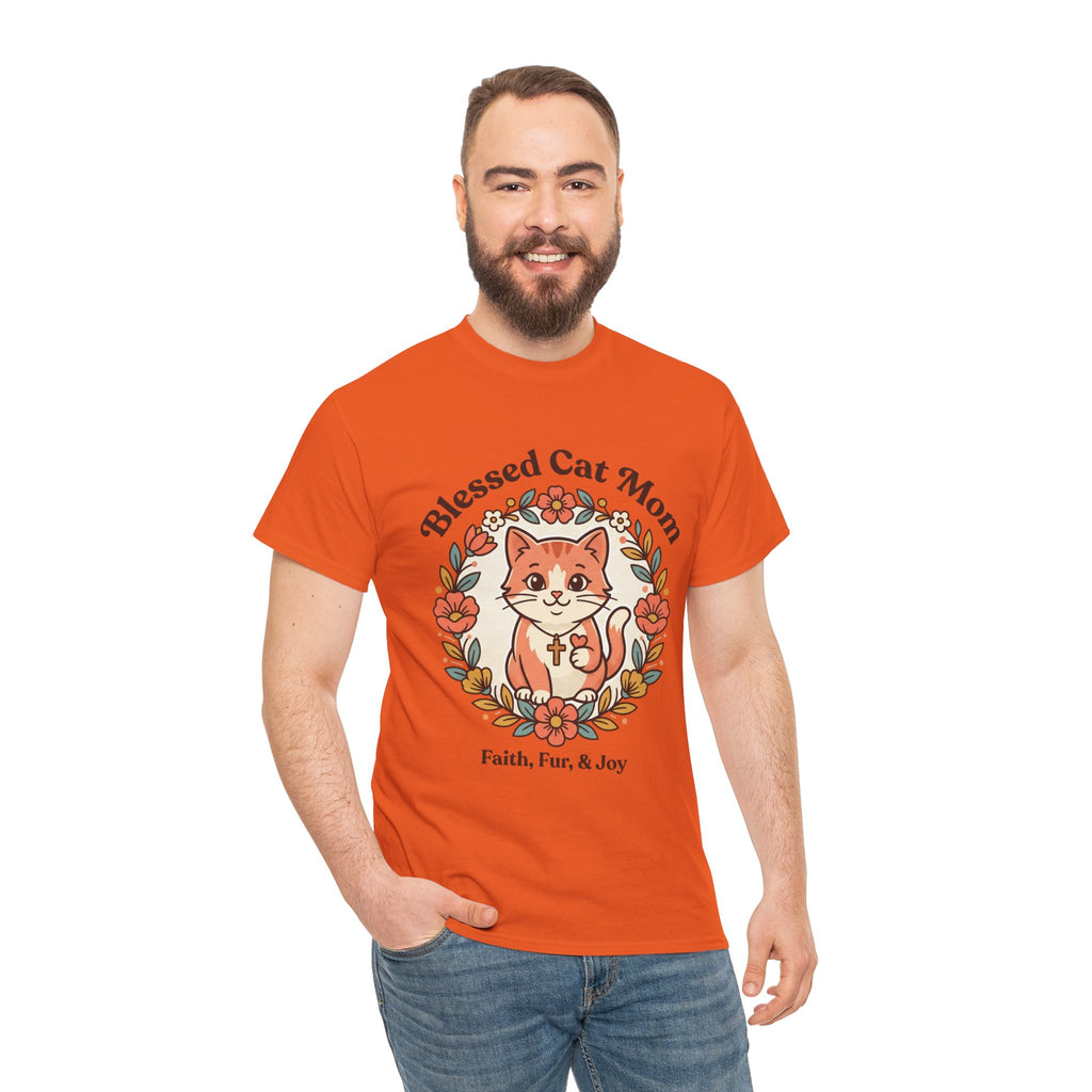 Blessed Cat Mom T-Shirt – Faith, Fur & Joy Floral Cat Mom Tee