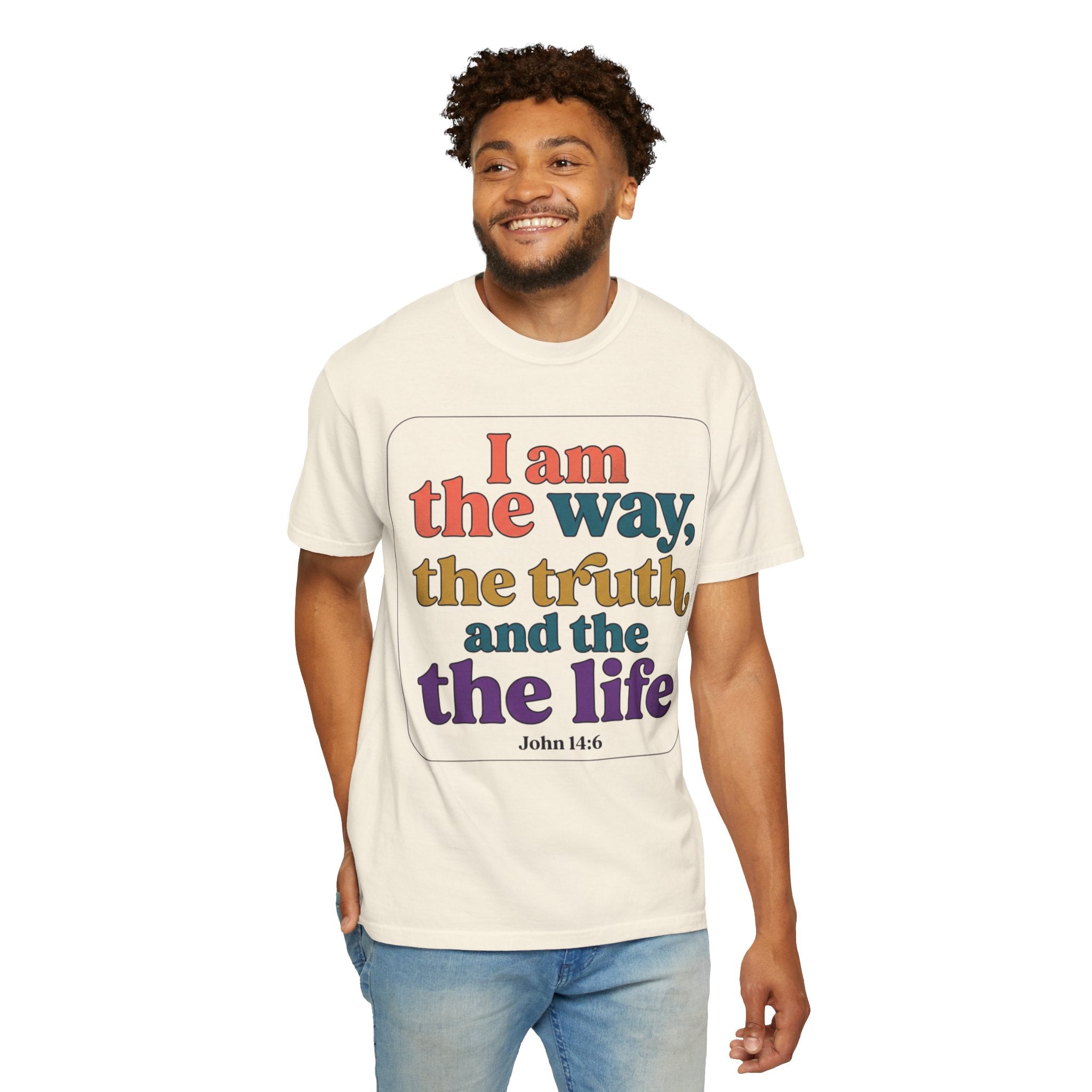 Christian T-Shirt — "I Am the Way, the Truth, and the Life" Retro Scripture Tee (John 14:6)