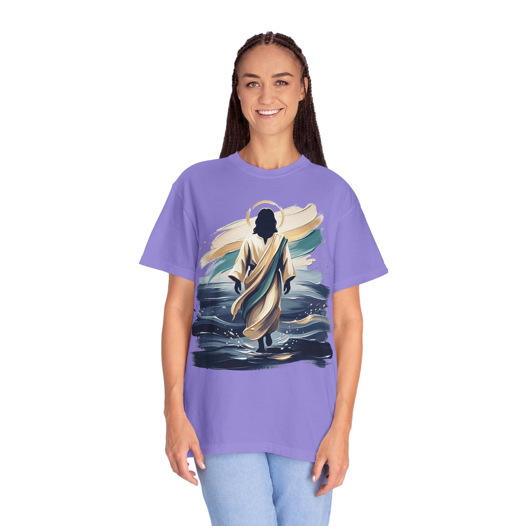 Jesus Walking on Water T-Shirt — Inspirational Christian Faith Tee