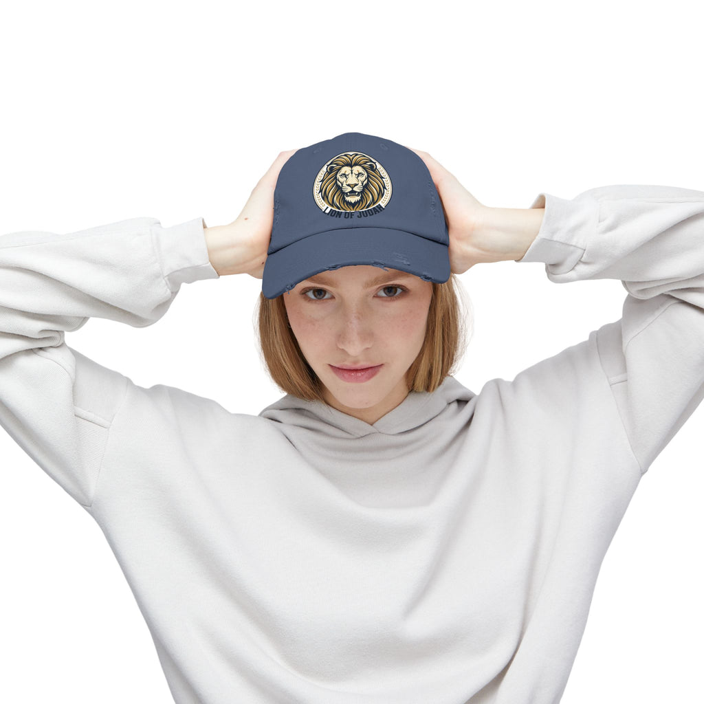 Lion of Judah Distressed Baseball Cap — Vintage Christian Hat