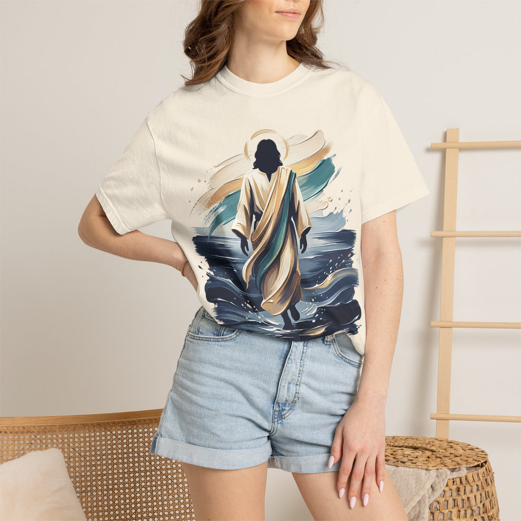 Jesus Walking on Water T-Shirt — Inspirational Christian Faith Tee
