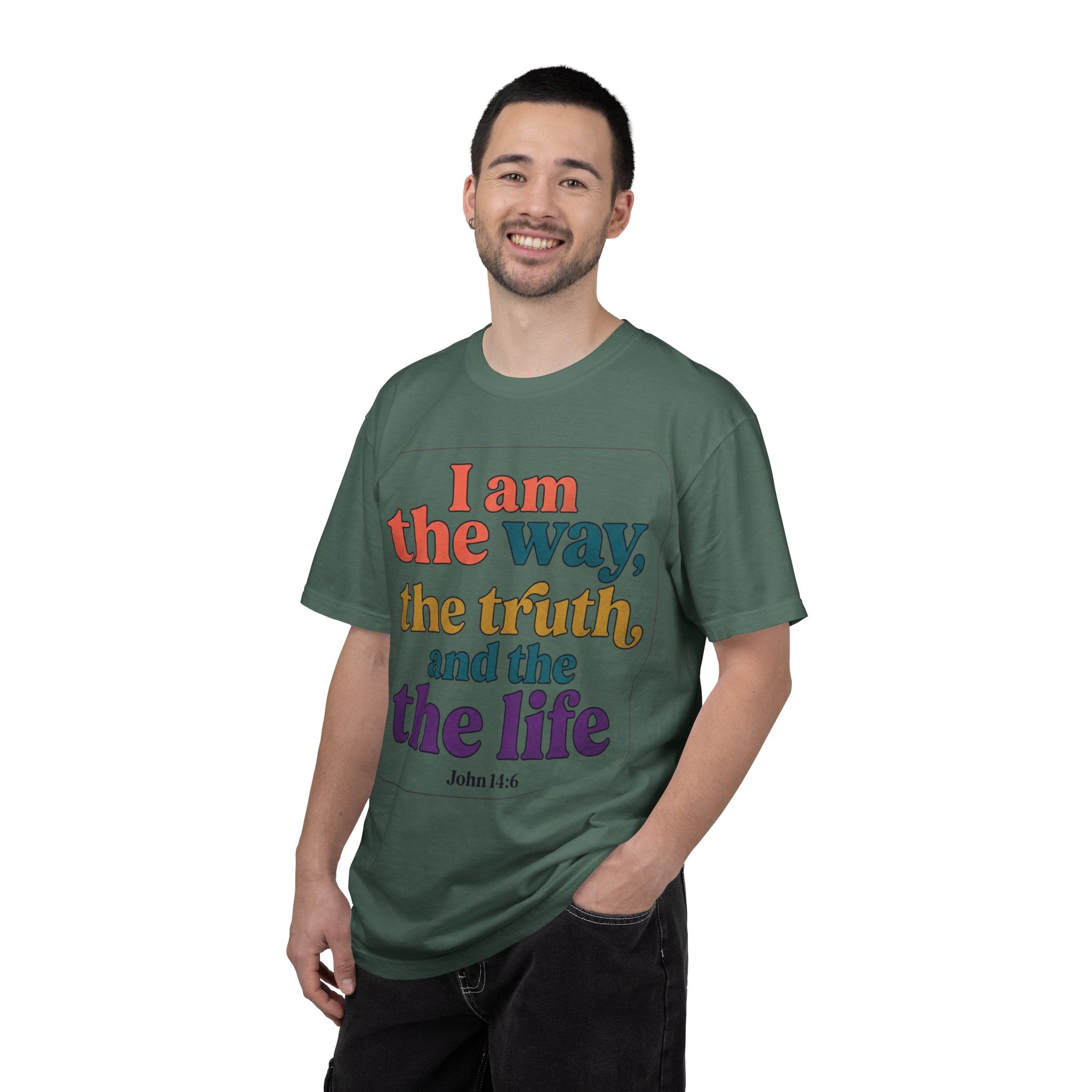 Christian T-Shirt — "I Am the Way, the Truth, and the Life" Retro Scripture Tee (John 14:6)