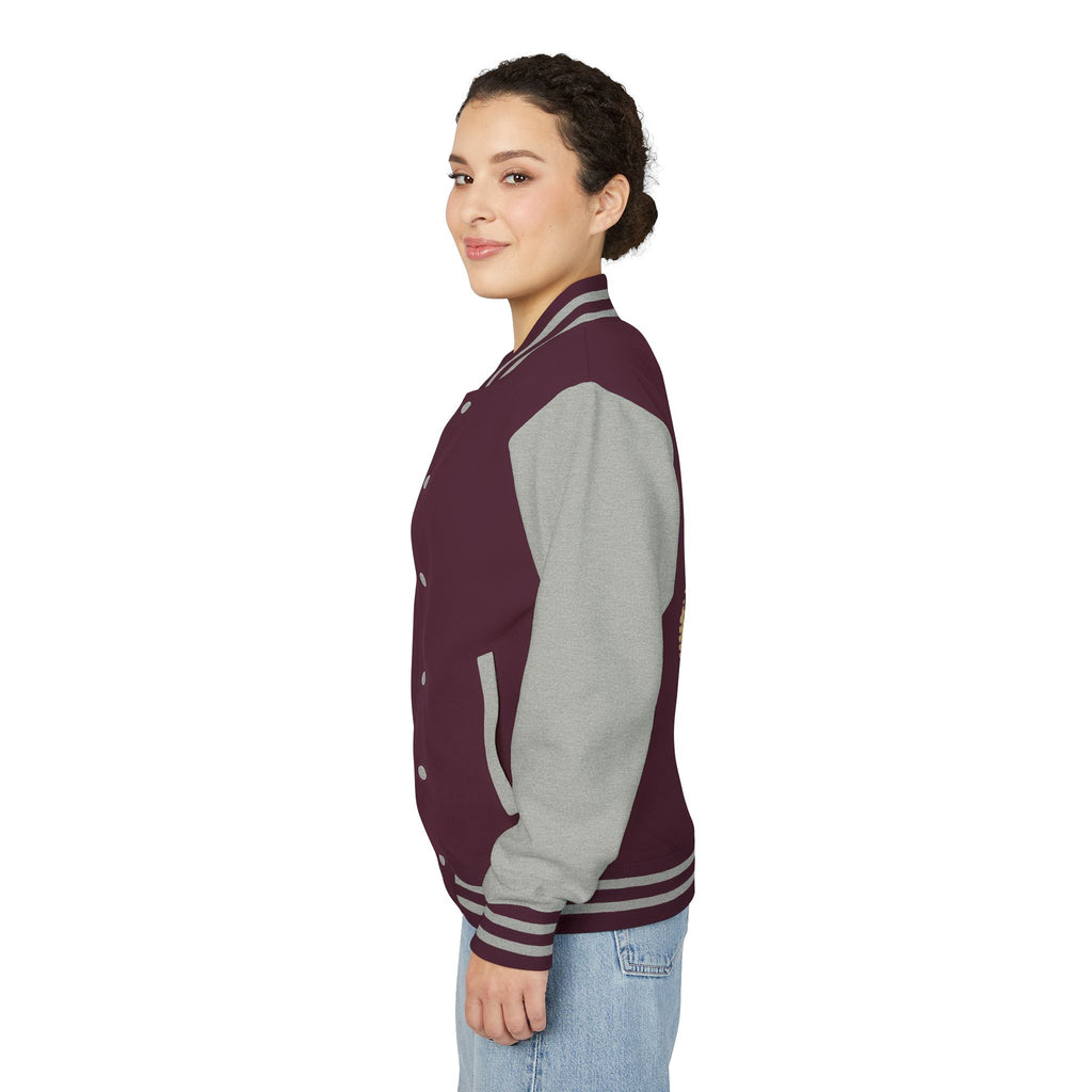 Child of God Emblem Letterman Jacket | Red White Varsity