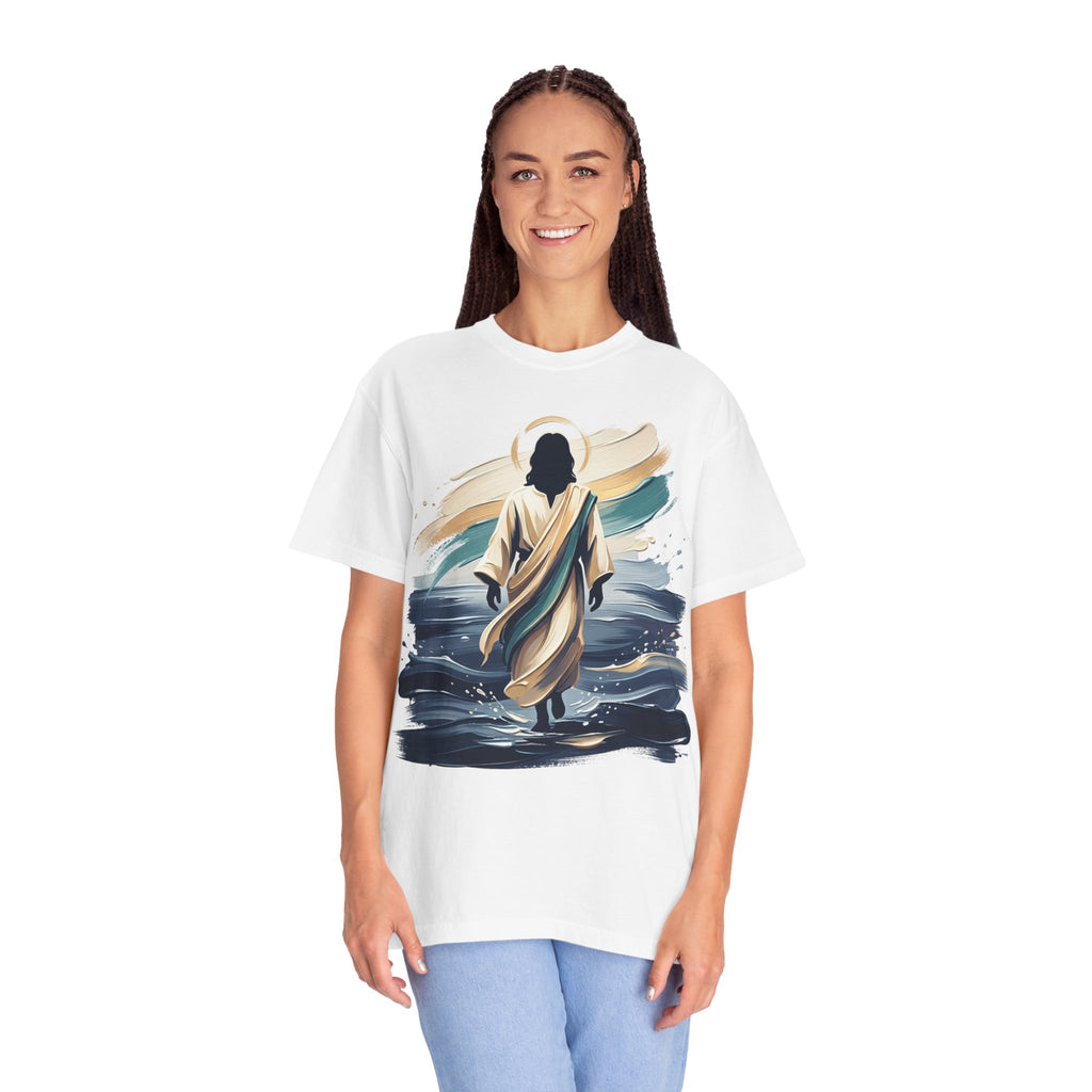 Jesus Walking on Water T-Shirt — Inspirational Christian Faith Tee