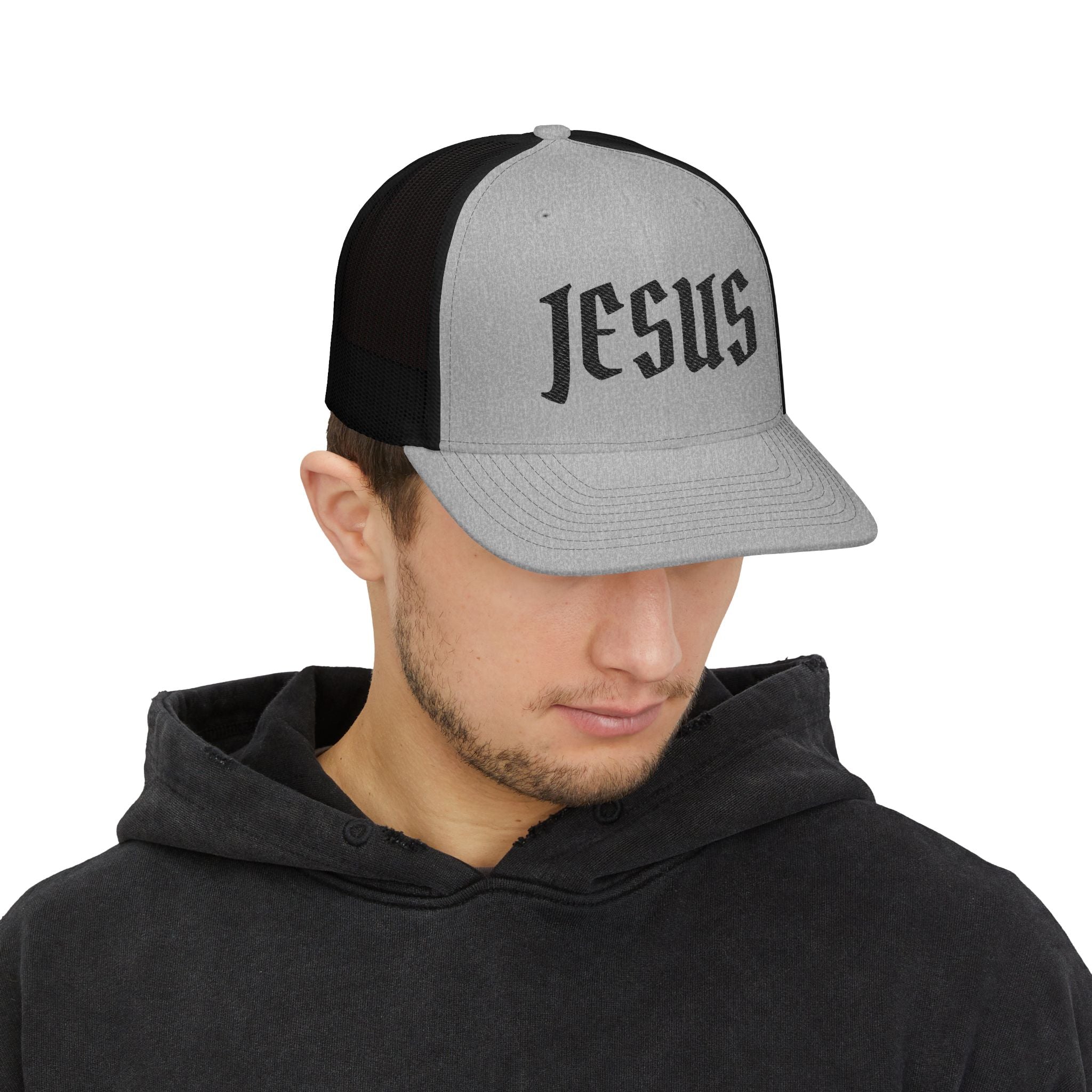 Jesus Embroidered Trucker Cap — Inspirational Snapback Hat