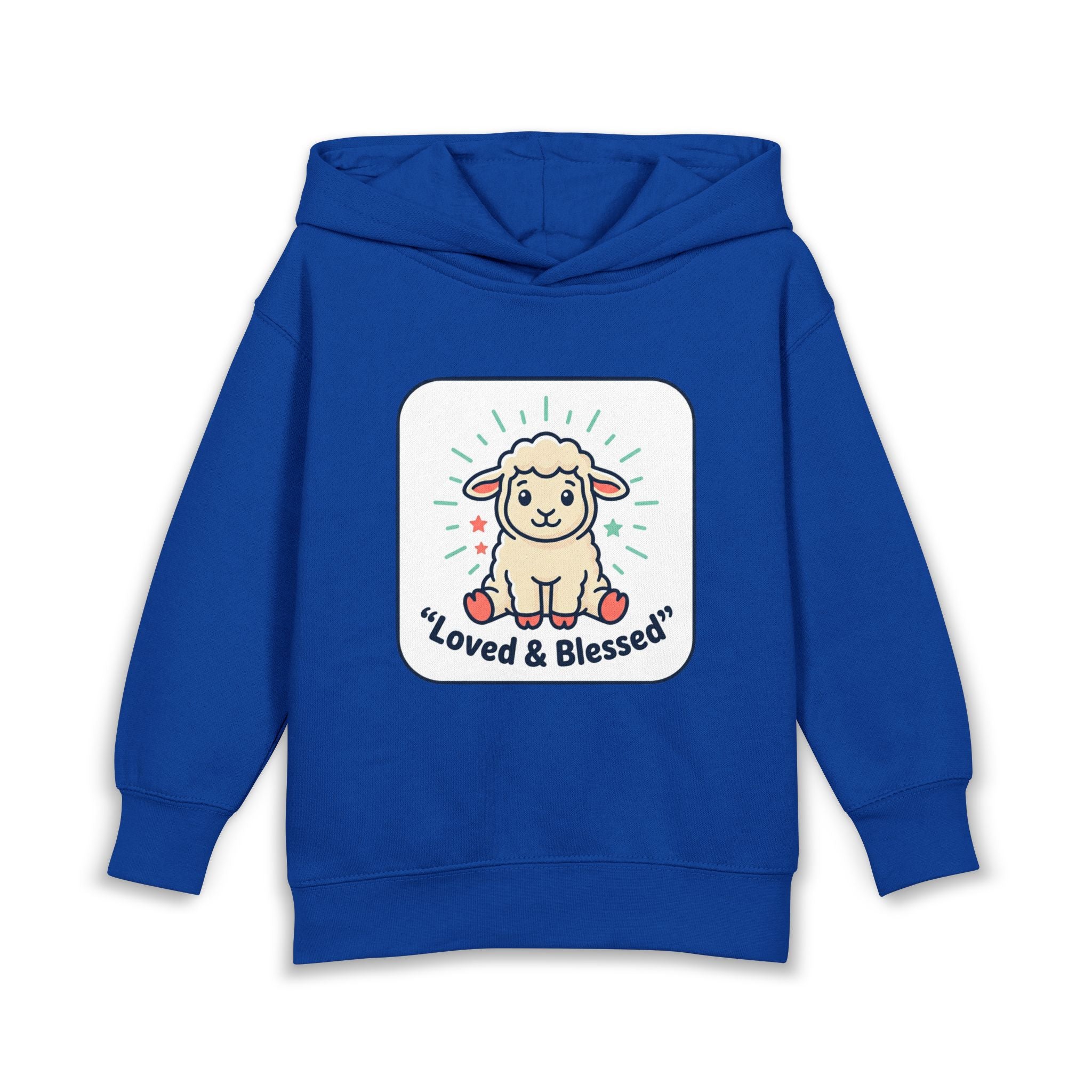 Loved & Blessed Lamb toddler hoodie | Cute lamb illustration pullover