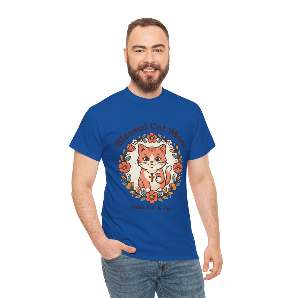 Blessed Cat Mom T-Shirt – Faith, Fur & Joy Floral Cat Mom Tee