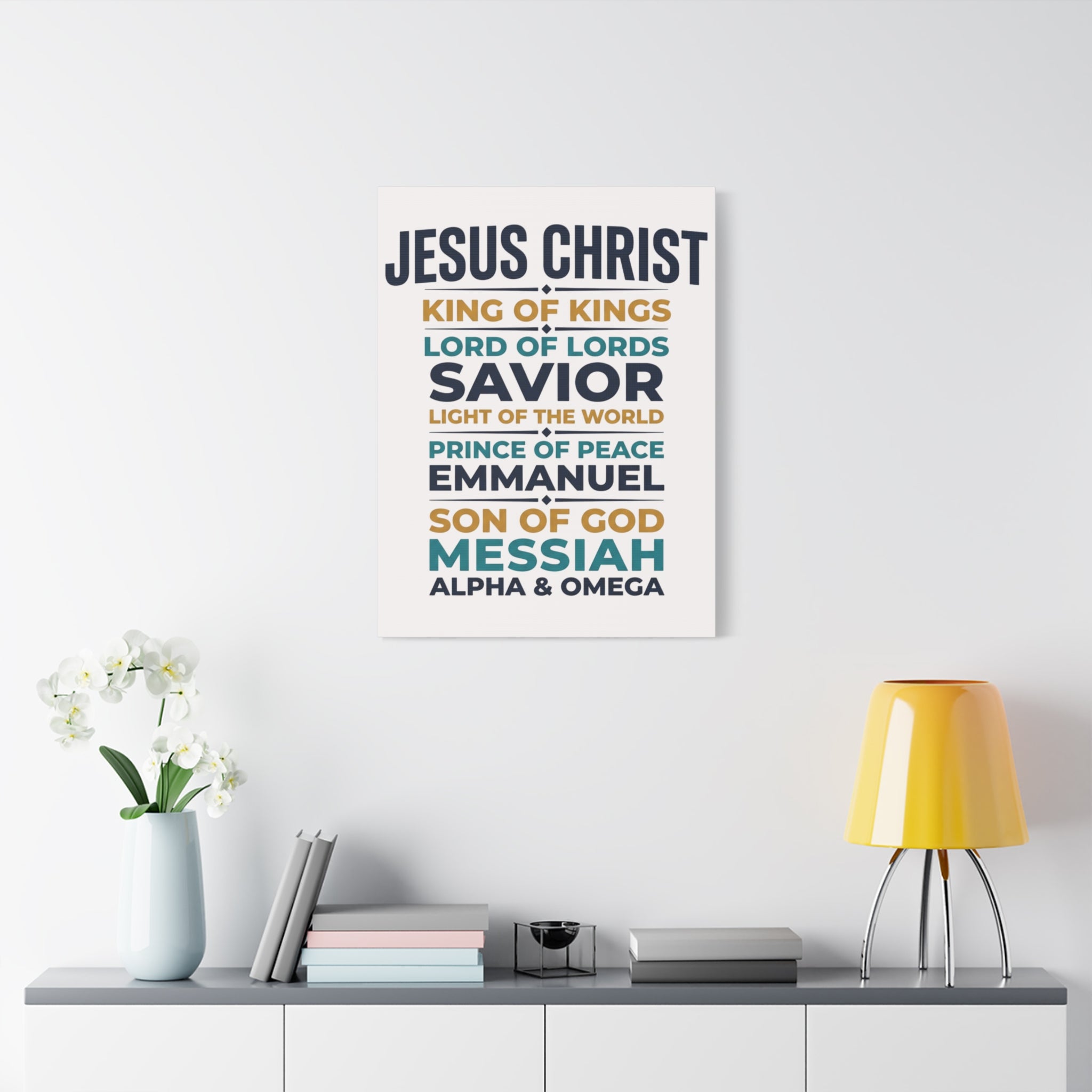 Jesus Christ Typography Wall Art Canvas | Matte Stretched Canvas
