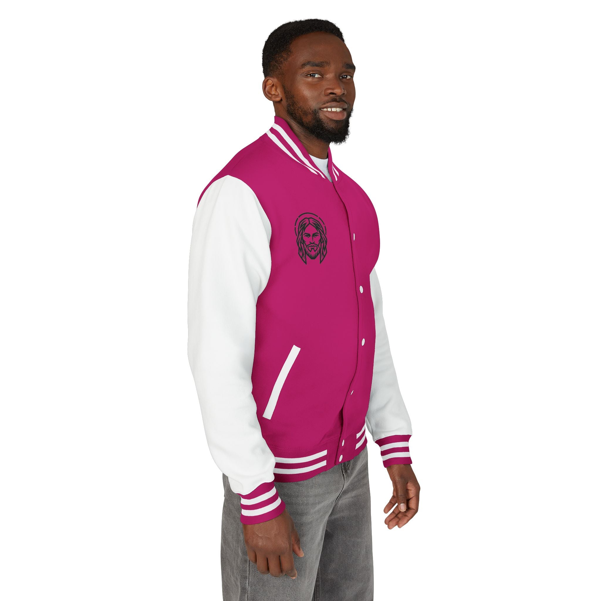 Christ Emblem Letterman Jacket | Red White Varsity