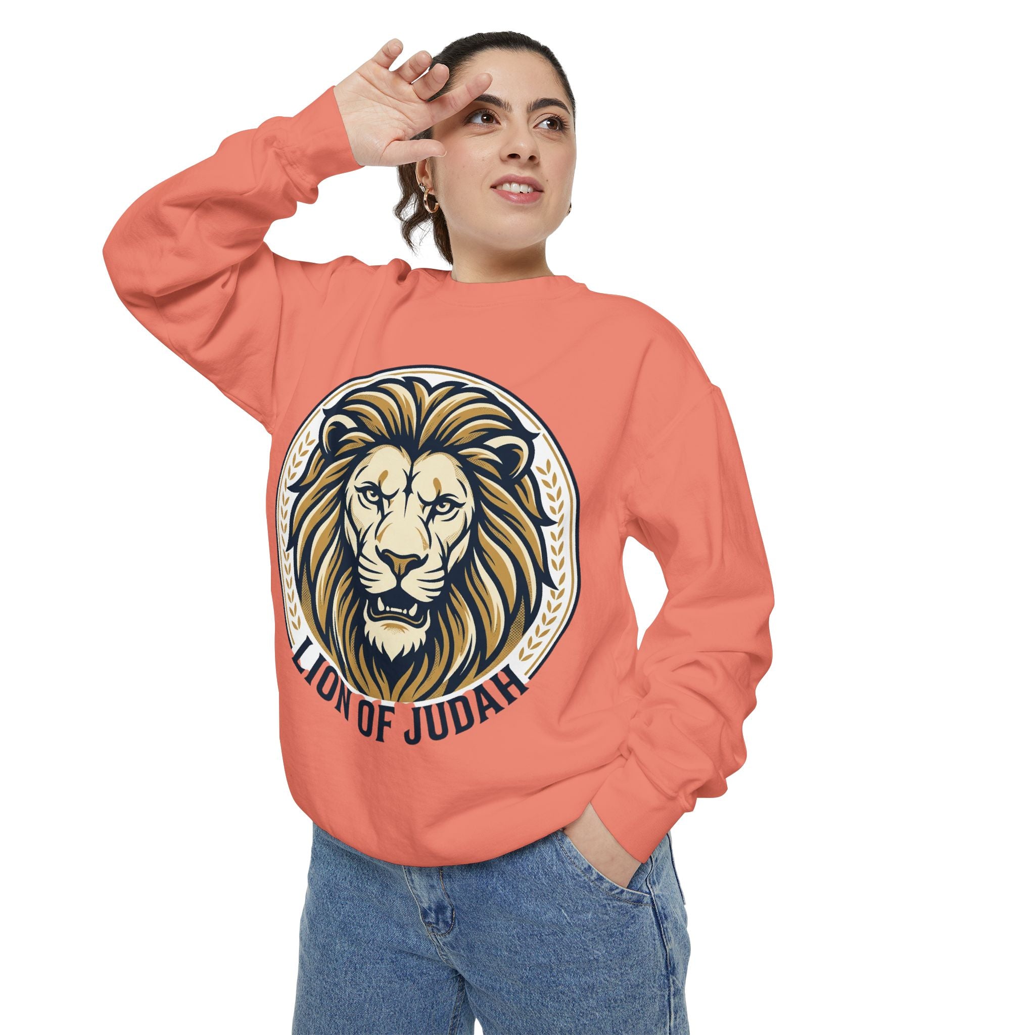 Lion of Judah Sweatshirt — Religious Lion Graphic Crewneck