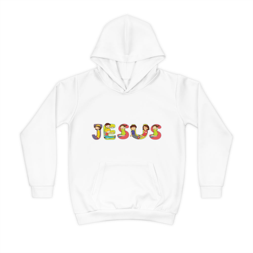Jesus Kids Hoodie | Colorful Cartoon Lettering, Religious Christianity