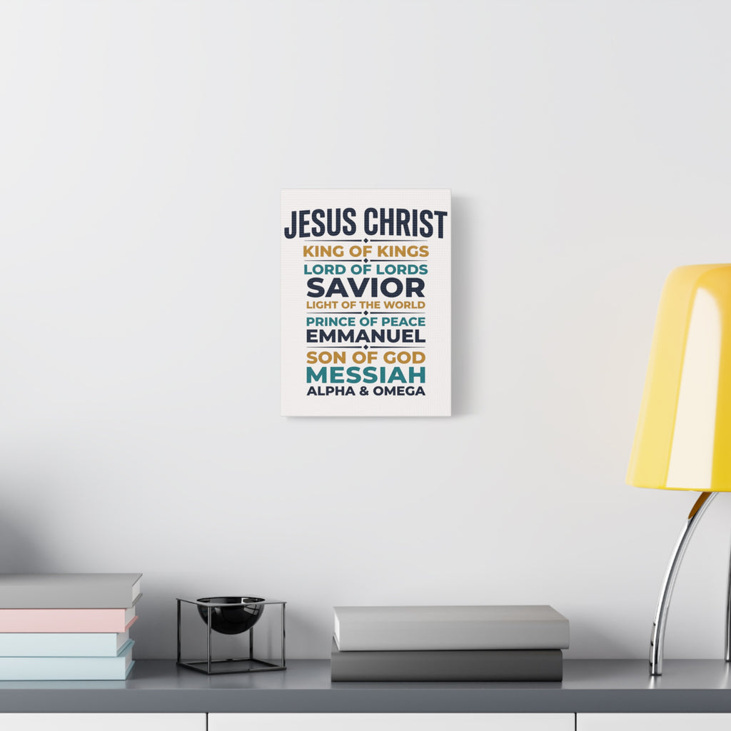 Jesus Christ Typography Wall Art Canvas | Matte Stretched Canvas