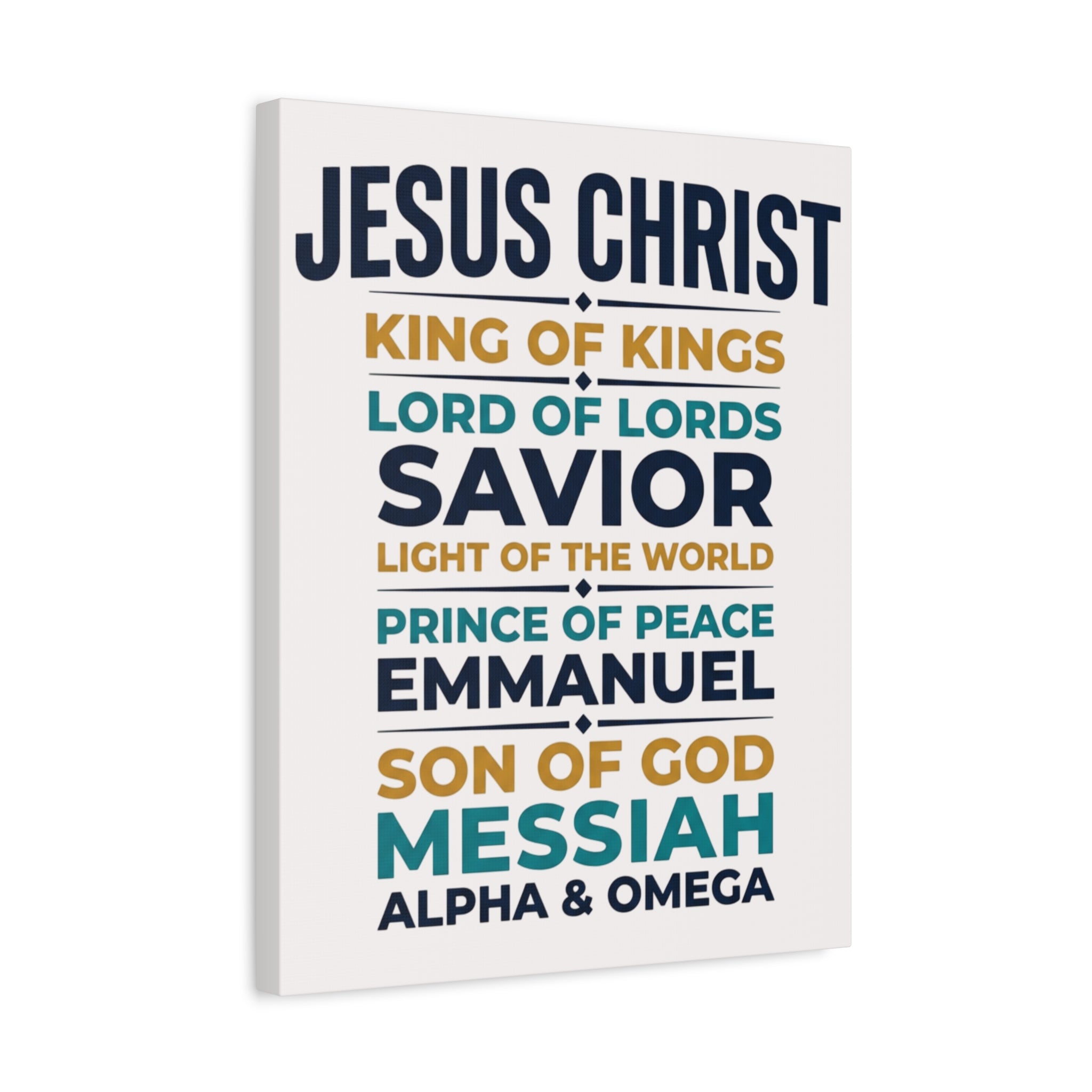 Jesus Christ Typography Wall Art Canvas | Matte Stretched Canvas
