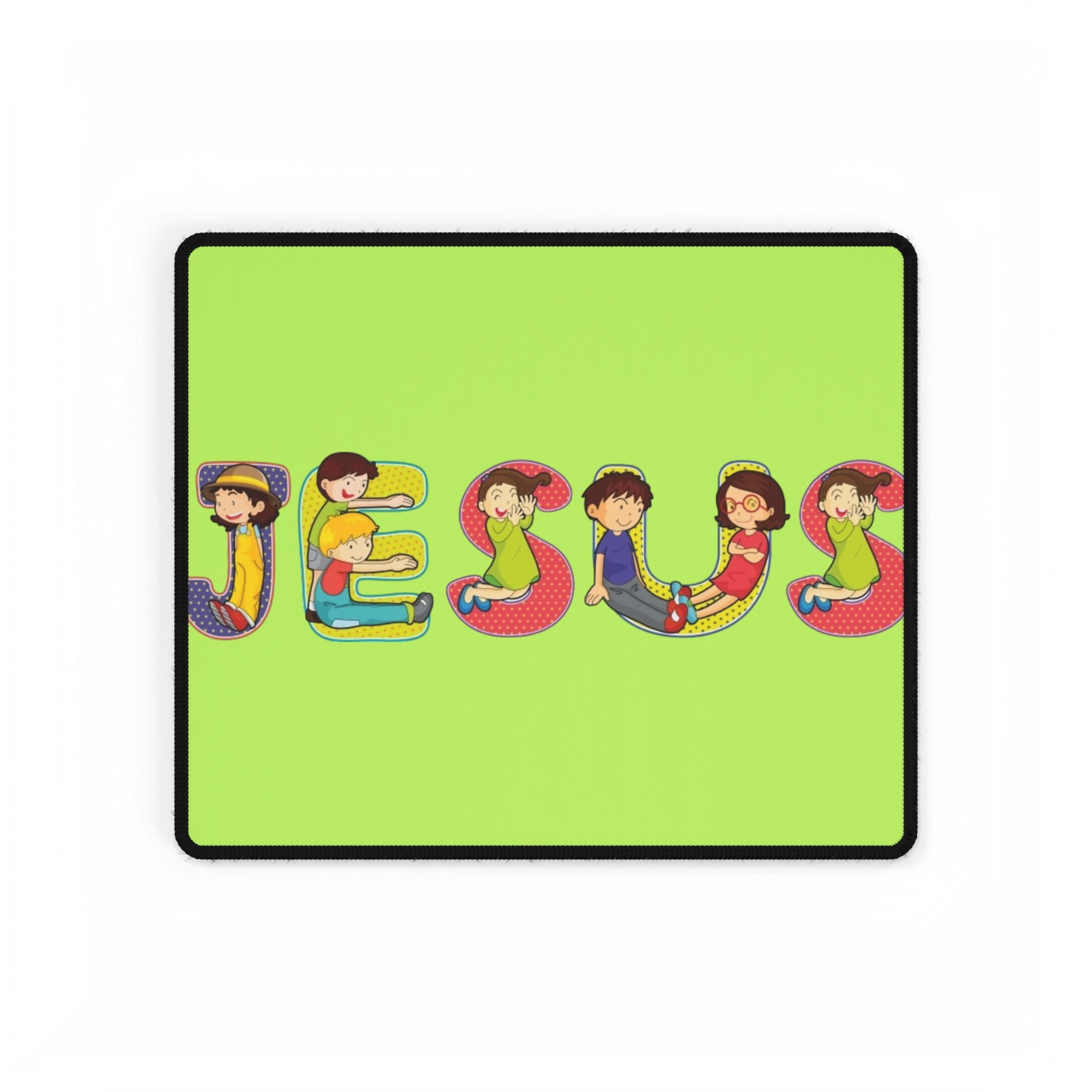Kids Letters JESUS desk mat | Christian children playroom mousepad