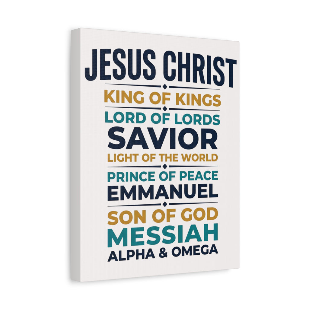 Jesus Christ Typography Wall Art Canvas | Matte Stretched Canvas