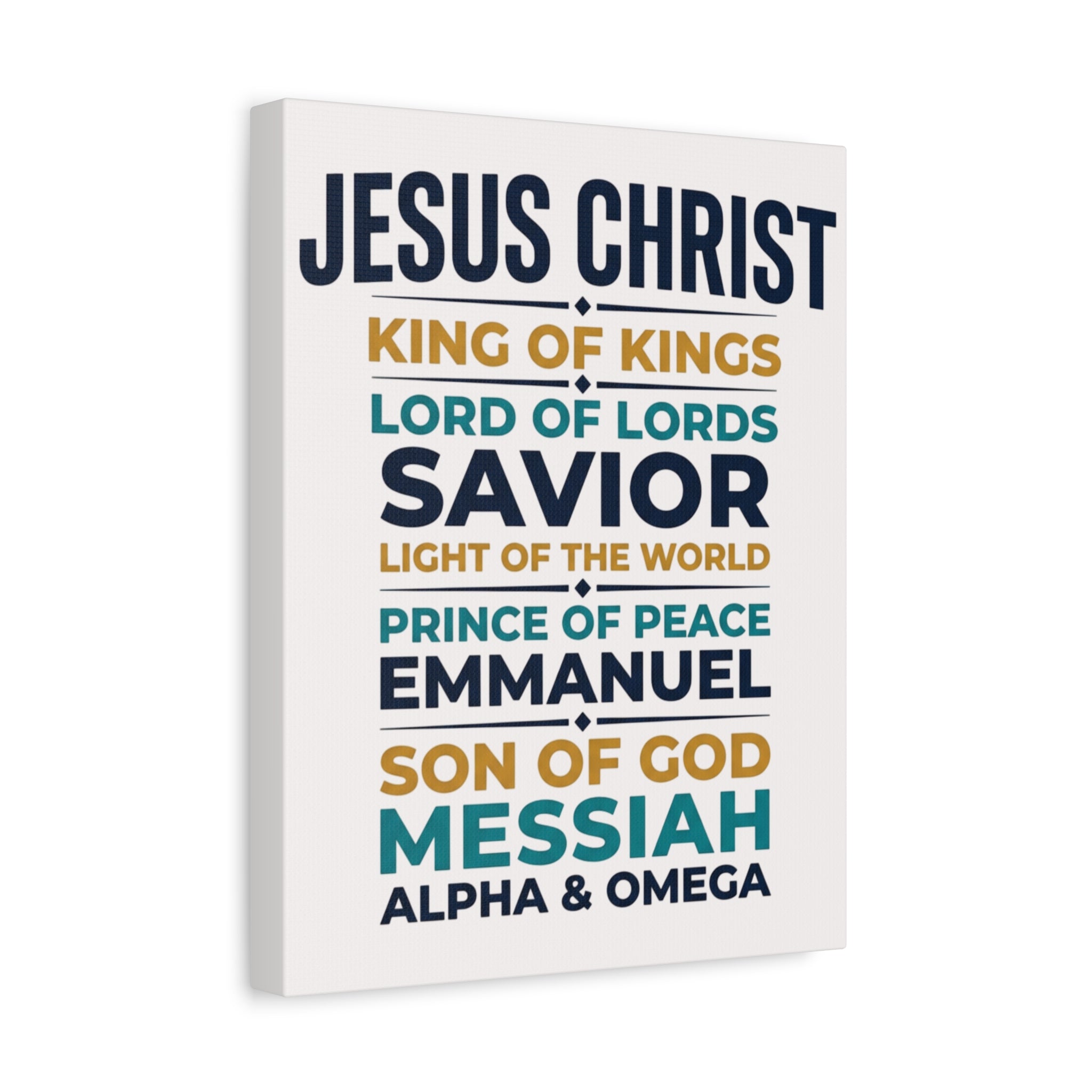 Jesus Christ Typography Wall Art Canvas | Matte Stretched Canvas
