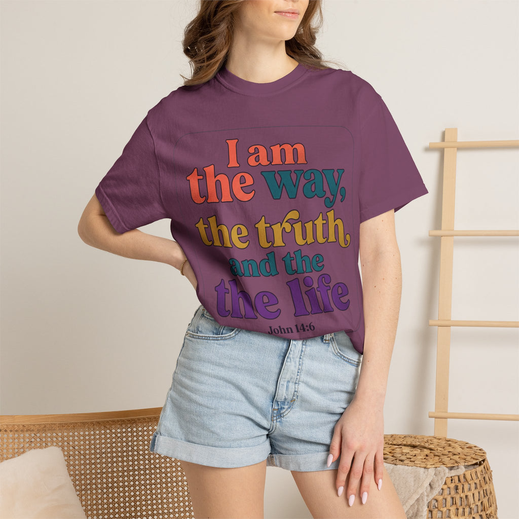 Christian T-Shirt — "I Am the Way, the Truth, and the Life" Retro Scripture Tee (John 14:6)