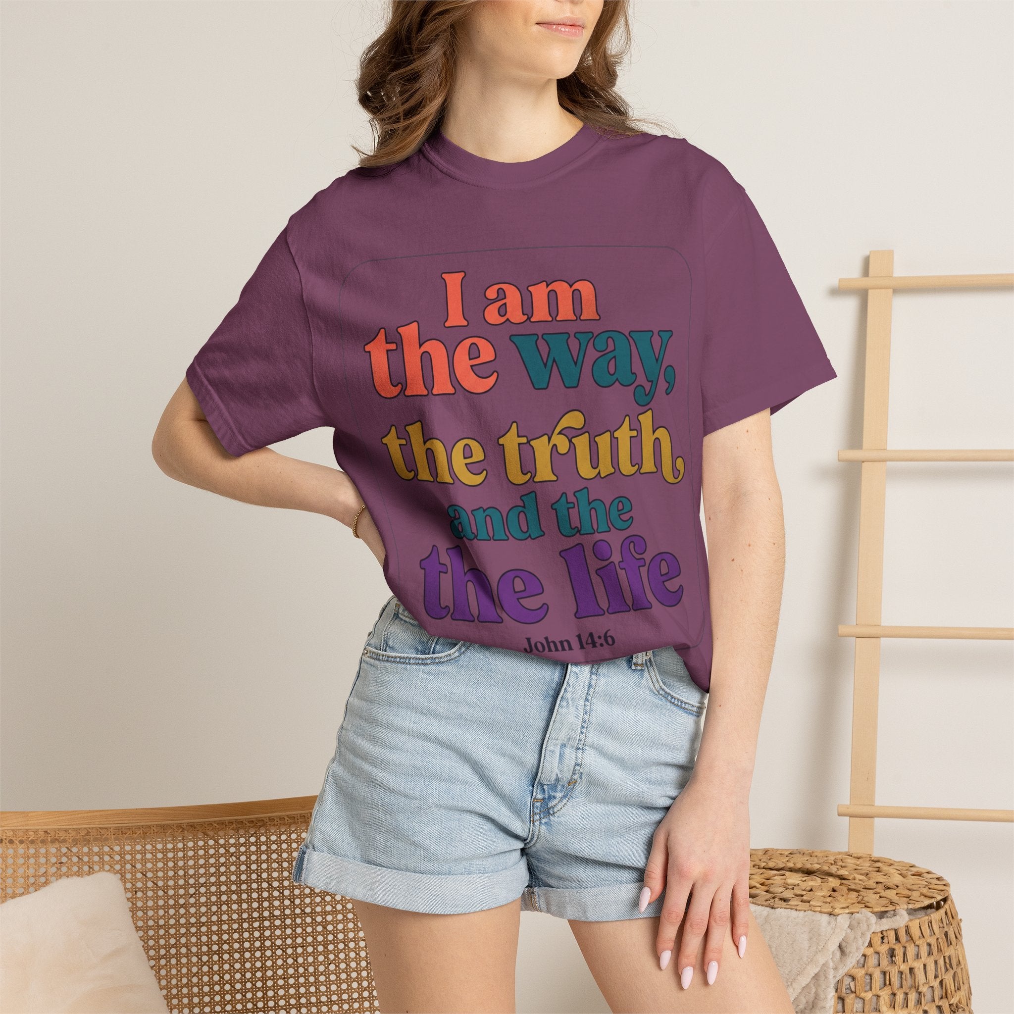 Christian T-Shirt — "I Am the Way, the Truth, and the Life" Retro Scripture Tee (John 14:6)