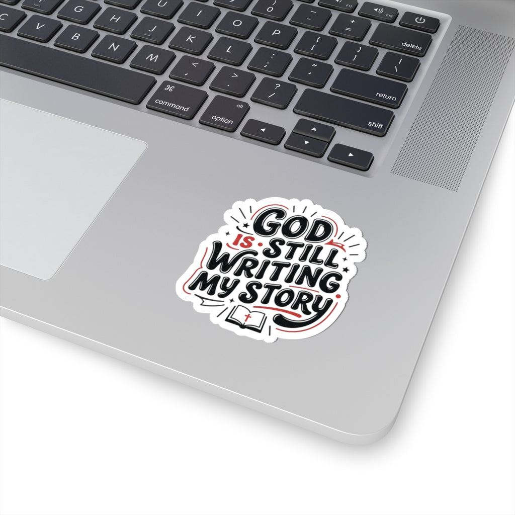 God Is Still Writing My Story Sticker | Christian encouragement, pastel groovy faith